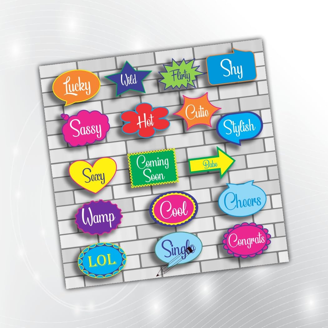 PartyStuff Expression Theme Props  Expression Speech Bubbles (17 Cards)