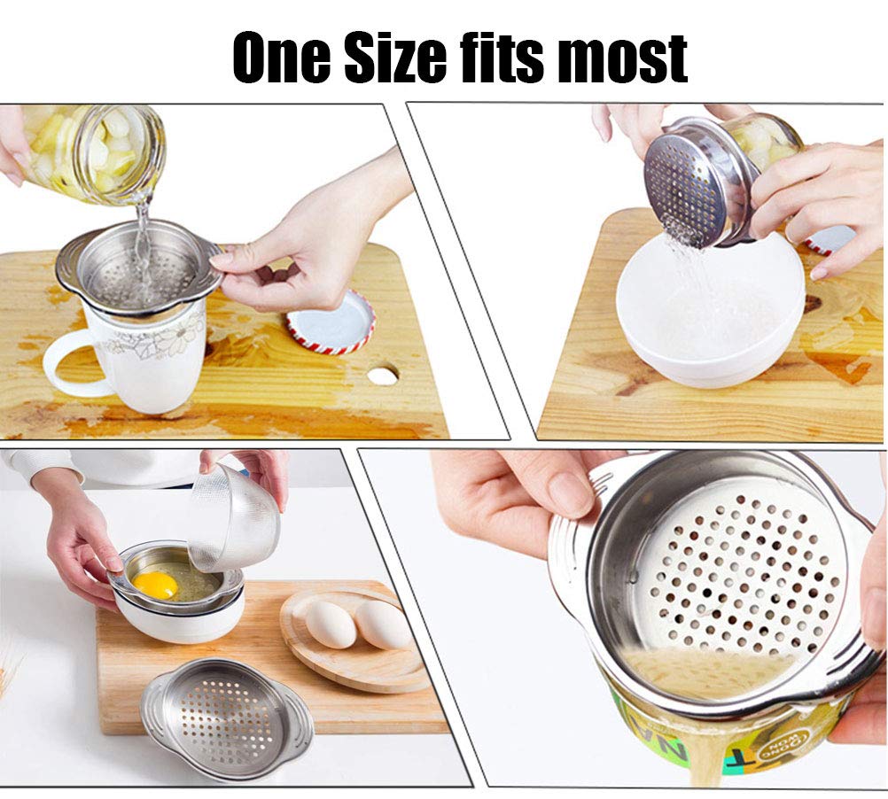 Devilmaycare 2-Pack Stainless Steel Food Can Drainer Strainer, Sieve Tuna Can Oil Press Tuna Can Oil Squeezer Oil Drainer Can Op