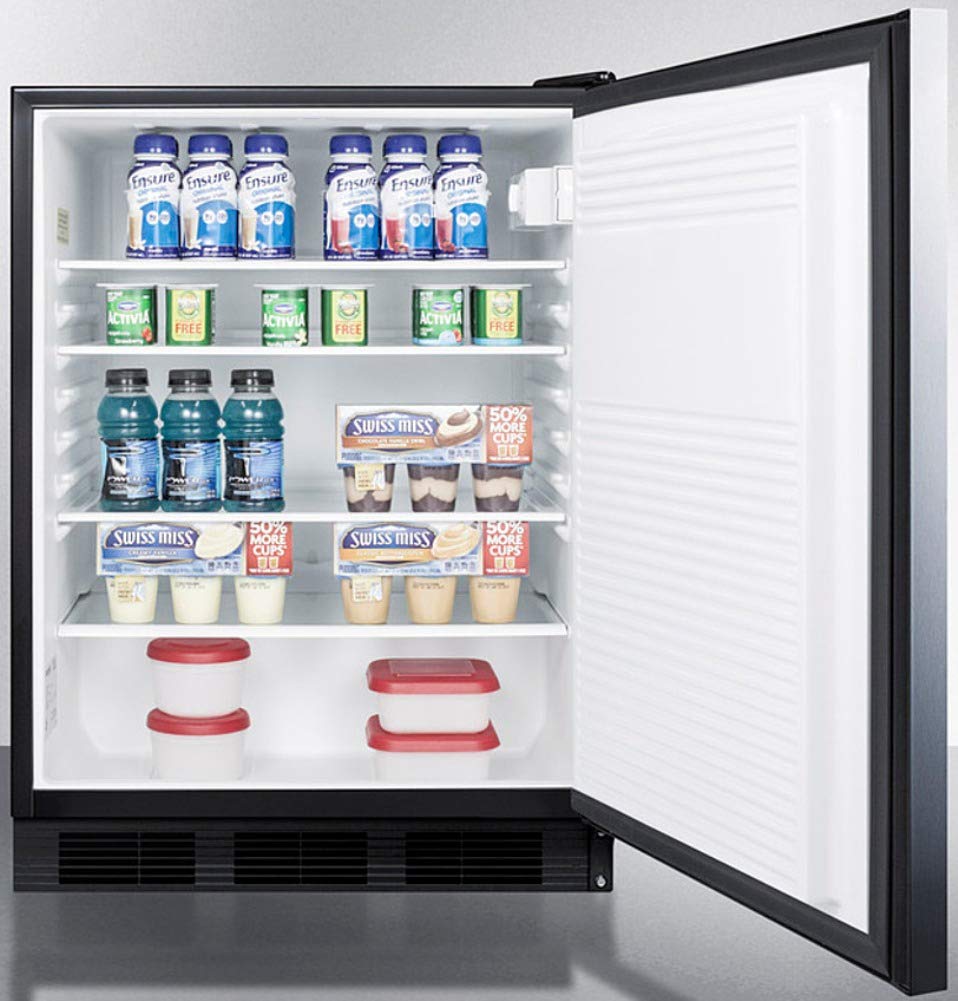 Summit Appliance Al752Bksshh Freestanding Ada Compliant 24 Wide 5.5 Cu.Ft. All-Refrigerator For General Purpose Use With Auto De