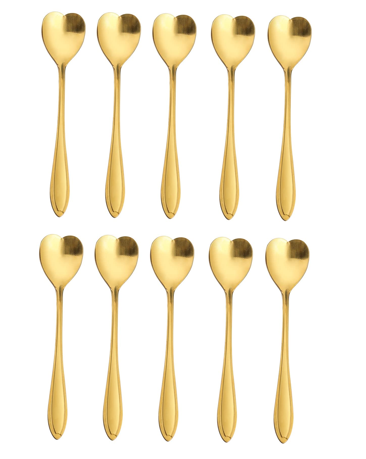 20 Pieces Stainless Steel Coffee Spoon Creative Dessert Spoons For Sugar, Stir, Ice Cream, Cake, Teaspoon Set Heart Shaped Spoon