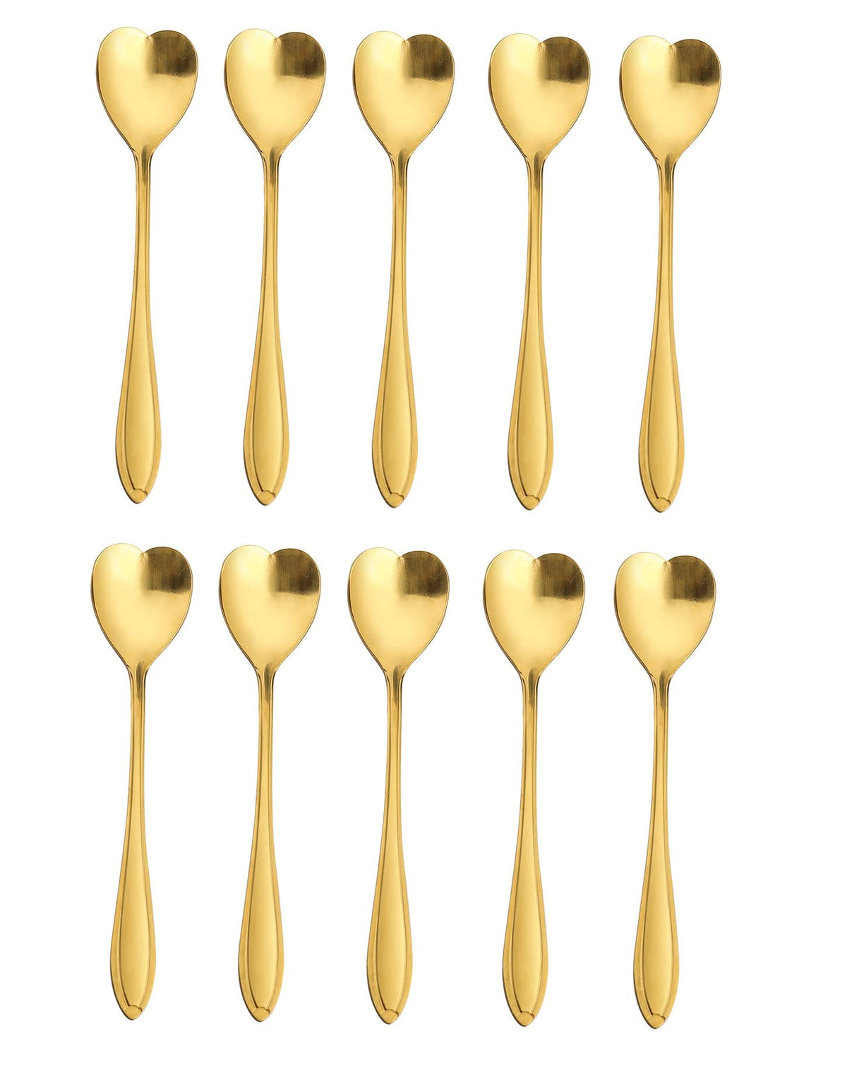 20 Pieces Stainless Steel Coffee Spoon Creative Dessert Spoons For Sugar, Stir, Ice Cream, Cake, Teaspoon Set Heart Shaped Spoon
