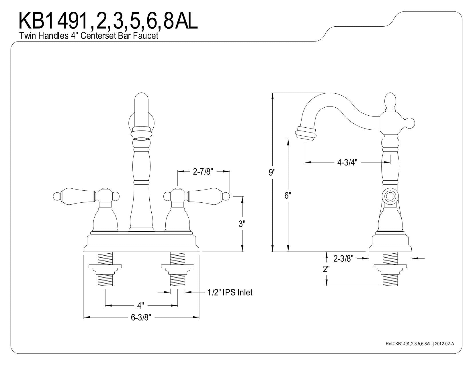 Kingston Brass Kb1495Al Bar Faucet, Oil Rubbed Bronze