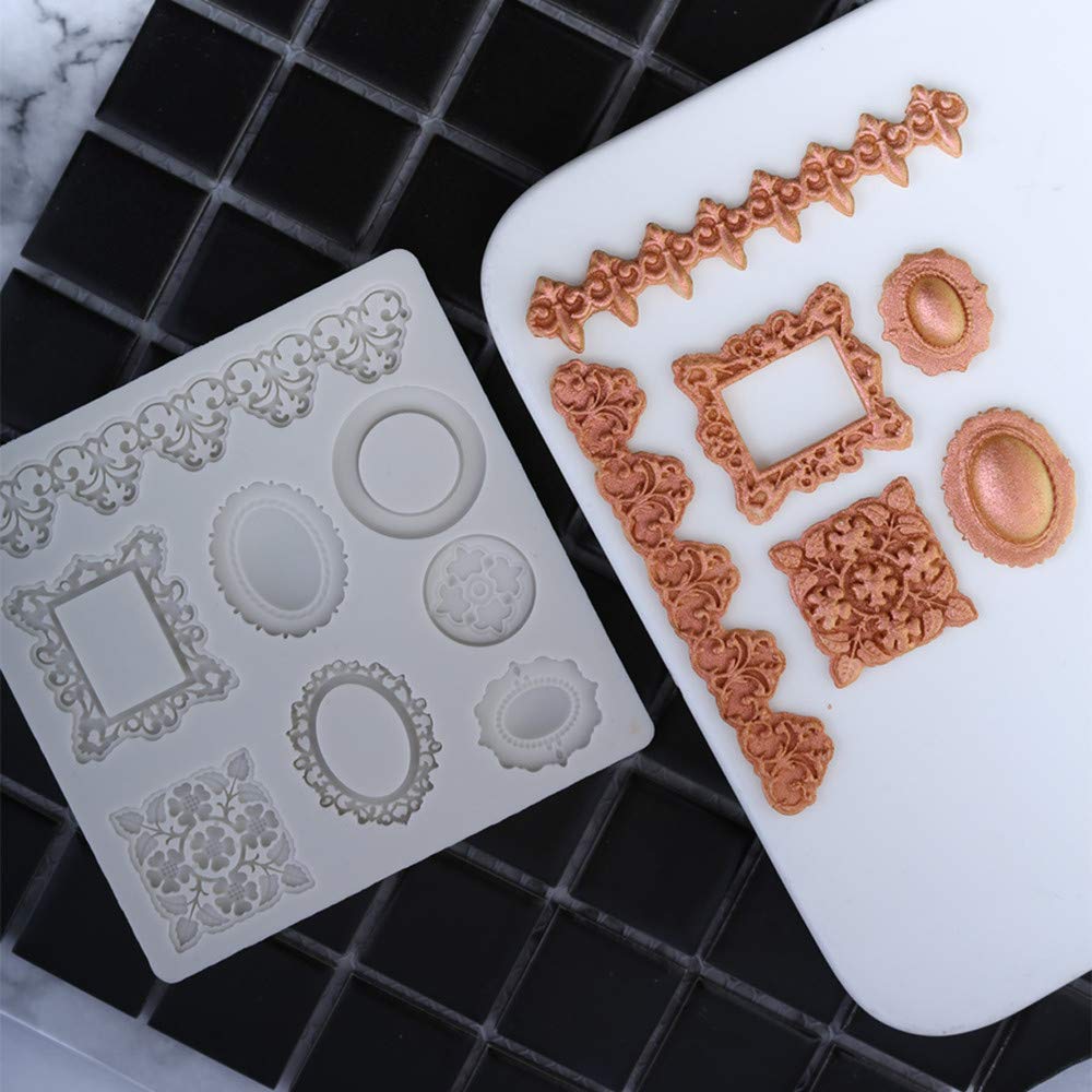 Jurxy 2Pcs Silicone Fondant Cake Decorating Mold For Chocolate, Baking, Sugar Craft, Polymer Clay, Soap, Cupcake - Bee Crown Key