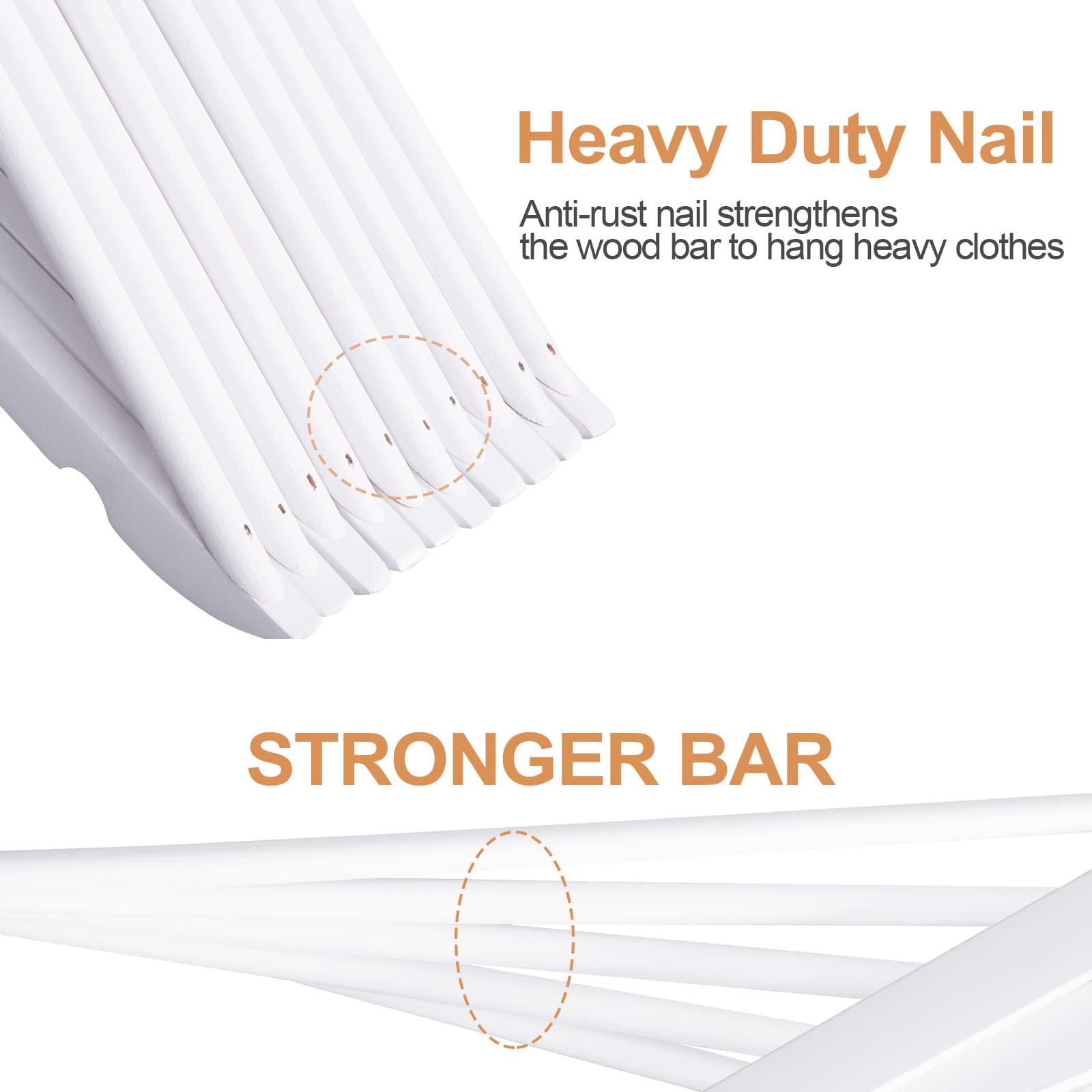 Elong Home Wooden Hangers 20 Pack, Wood Hangers With Extra Smooth Finish, Precisely Cut Notches & Chrome Swivel Hook, Wooden Clo