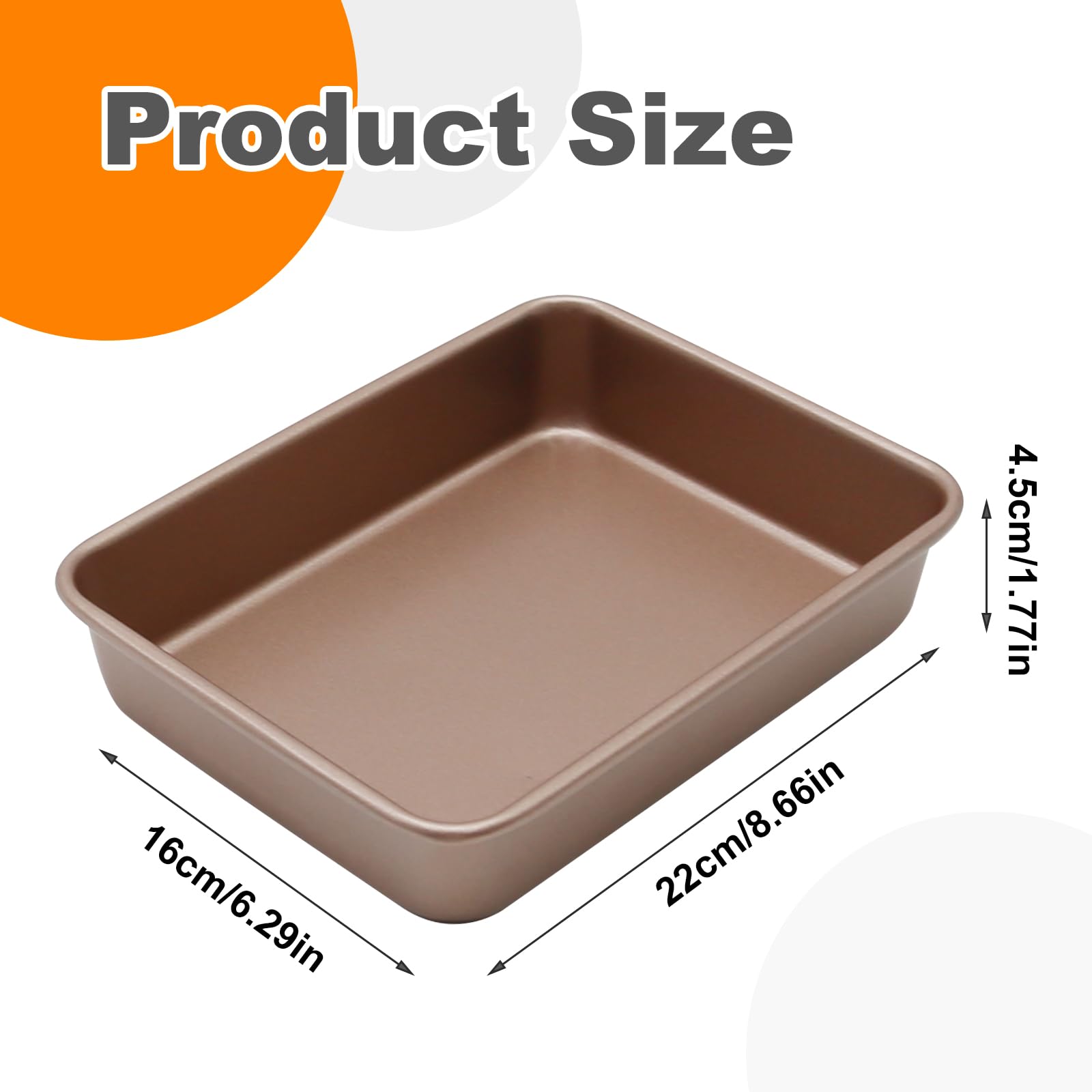 UOIENRT Nonstick Baking Sheet Pans, 2 Pack 9x7 Inch Stainless Steel Cookie & Brownie Trays, Easy Clean Bakeware