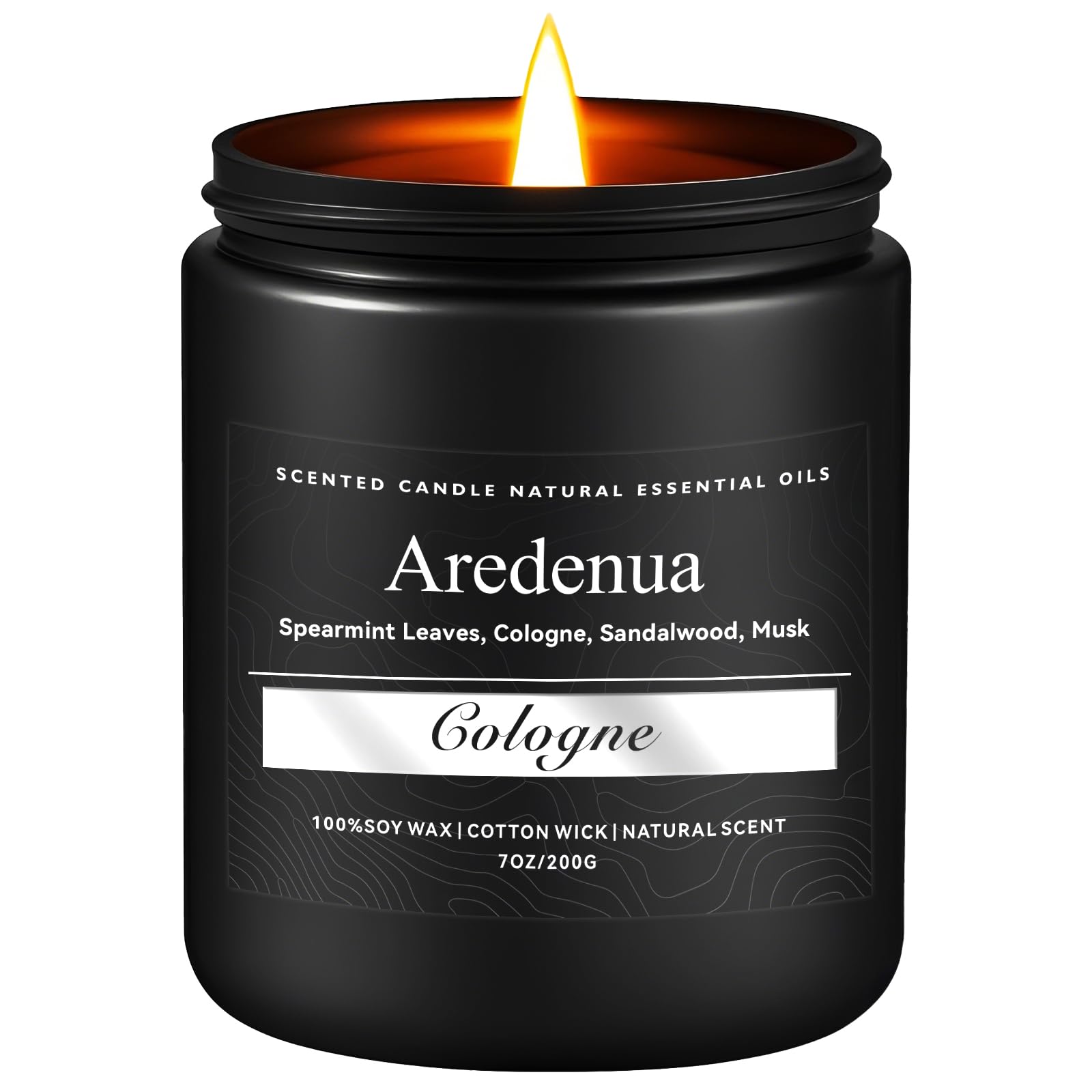 Cologne Candle | Masculine Candles - Manly Scented Candles for Men, Aromatherapy Gifts for Him - 7oz Soy Candles, 50 Hours Burn 