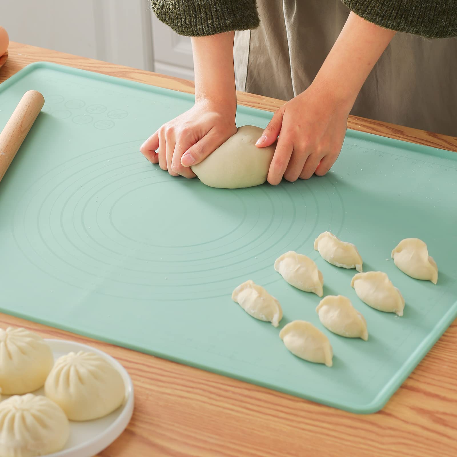 Silicone Baking Mat, 20''X28'' Extra Large Non-Stick Silicone Mat With High Edge, Food Grade Silicone Dough Rolling Mat For Maki