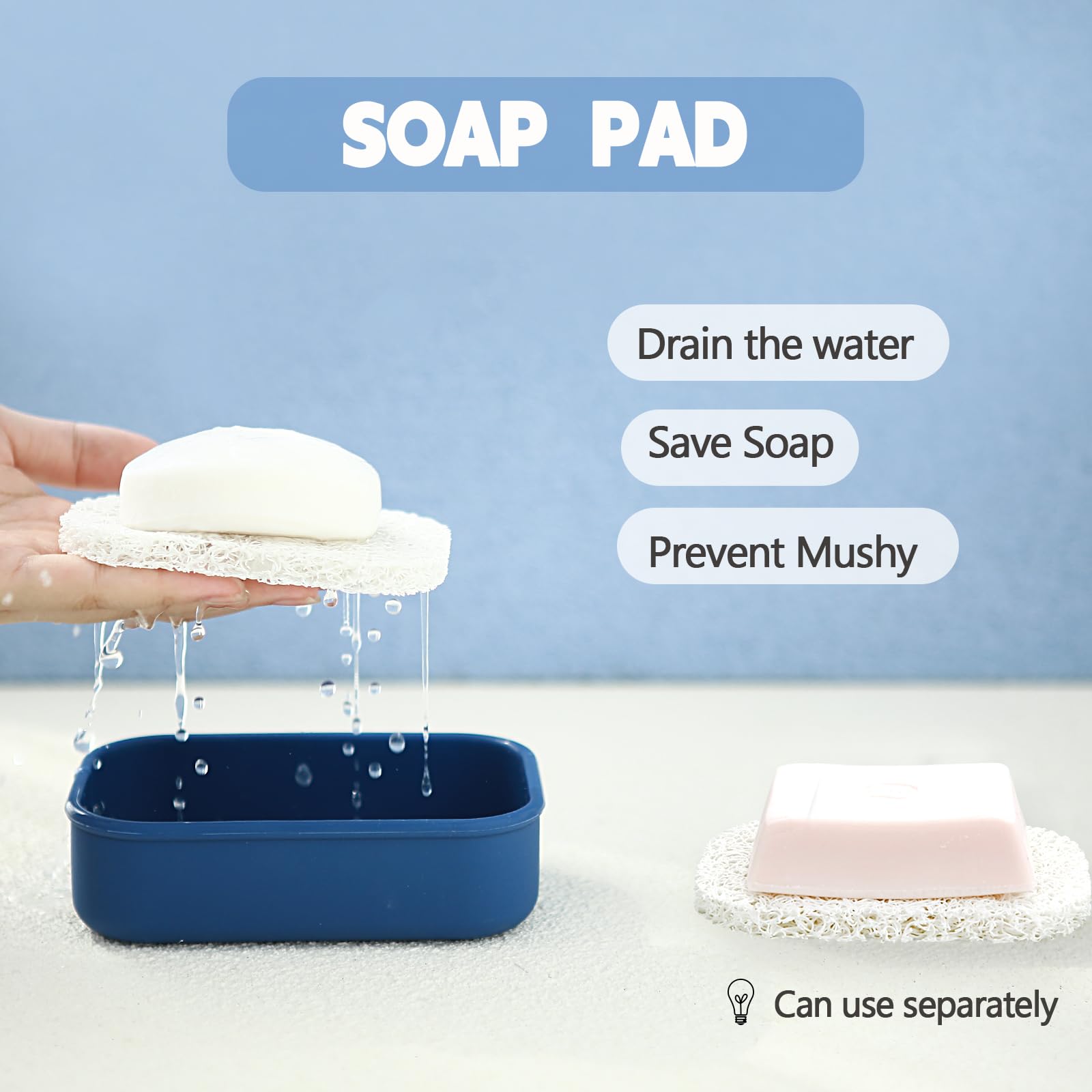 Puting Silicone Travel Soap Bar Holder, Leak Proof Soap Case With Draining Layer, Portable Travel Soap Container For Shampoo & C