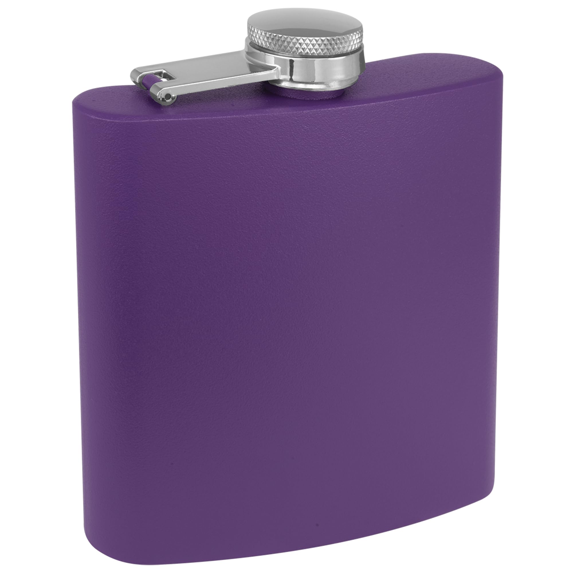 Clear Water Home Goods - 6 Oz Powder Coated Stainless Steel Hip Flask - Wedding Party - Groomsman - Bridesmaid (Matte Purple, 1)