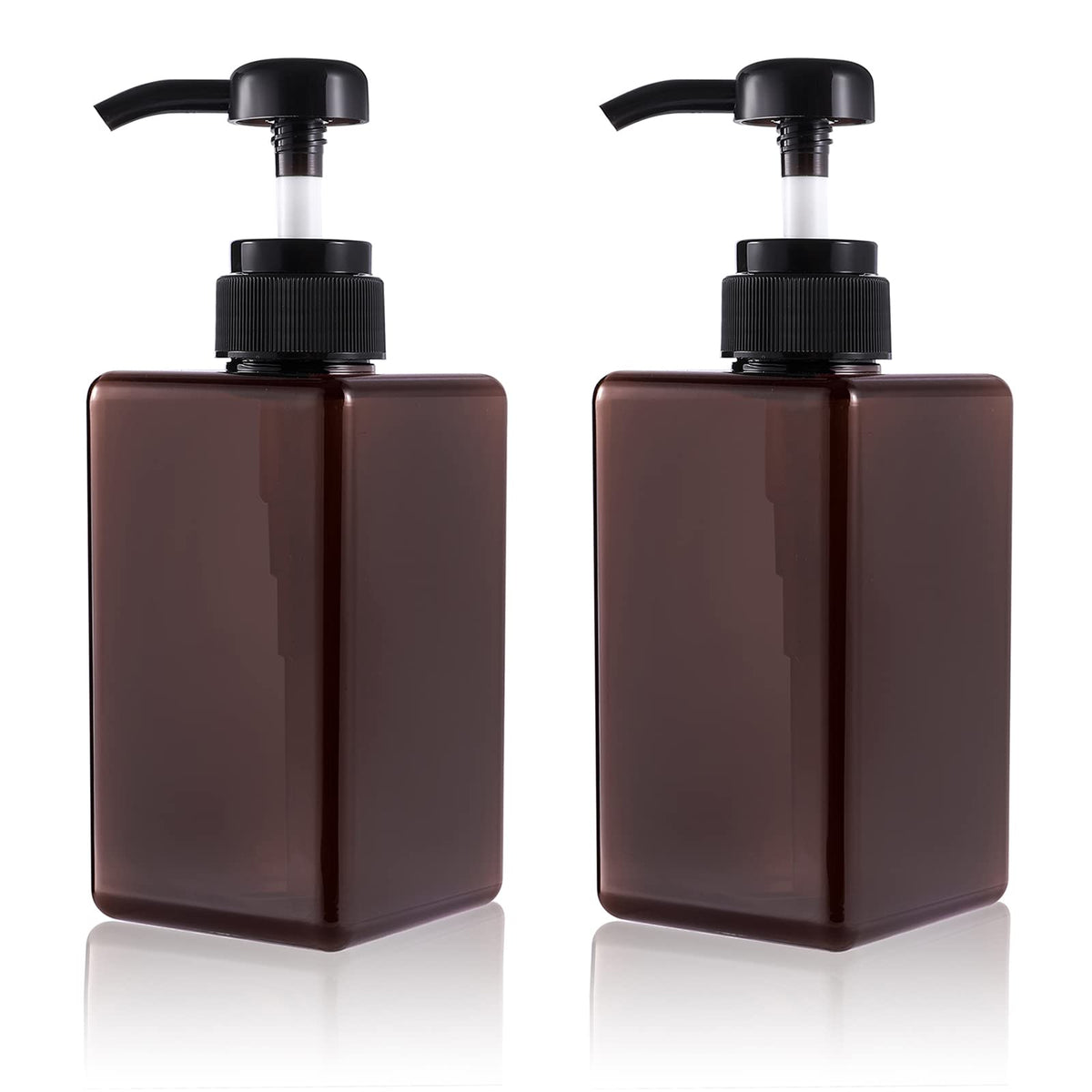 Pump Bottle, Refillable Plastic Empty Lotion Soap Dispenser Liquid Container For Bathroom Shampoo And Body Wash, 15Oz/450Ml Ambe