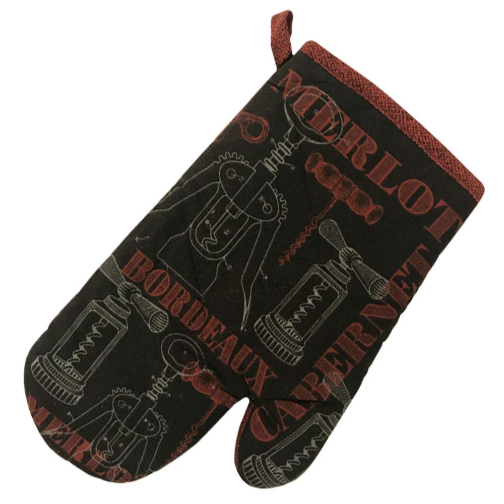 Lobyn Value Packs Kitchen Towel 5 Piece Linen Set 2 Towels 2 Pot Holders 1 Oven Mitt (Cabernet)