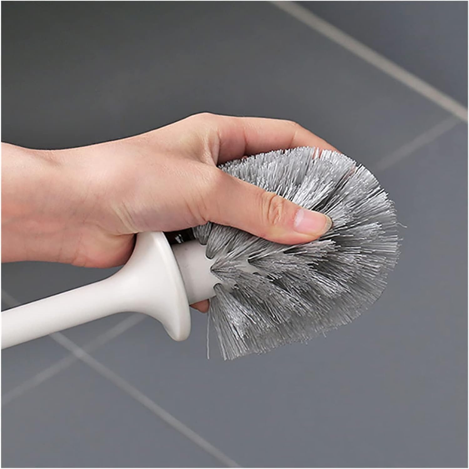 Toilet Cleaning Brush And Holder Set Free Stand Long Handle Bathroom Sleek Toilet Bowl Cleaner Brush With Stand, Pot Commode Bat