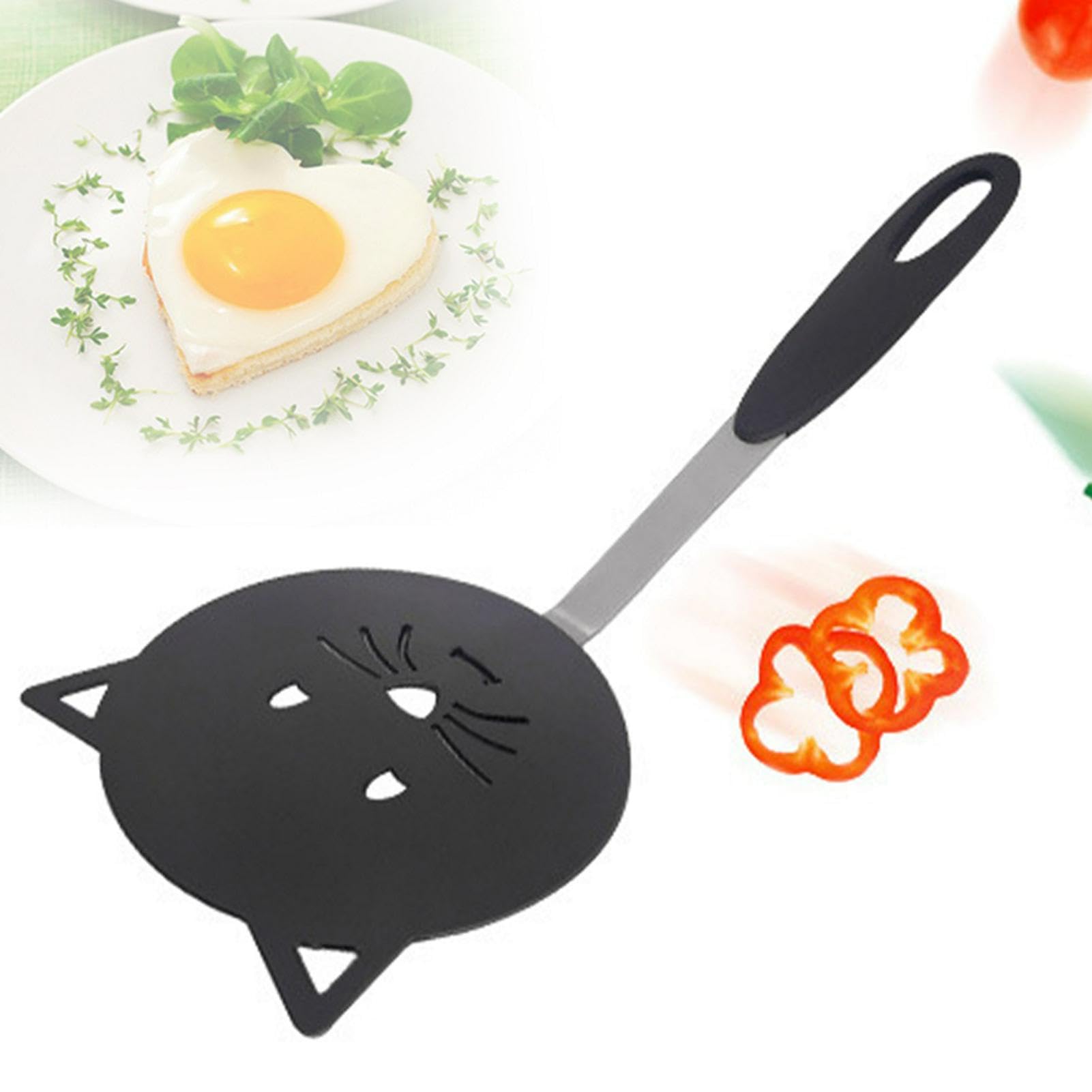 Spatulas for Nonstick Cookware,Nylon Turner Non Scratch Spatulas,Kitchen Utensils Cute Cat Shape Heat Resistant Wok Spatula for 