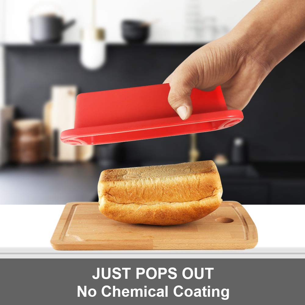 Silivo 4 Pack Mini Loaf Pans - Nonstick Mini Bread Loaf Pans, Silicone Mini Loaf Baking Pans For Small Loaf, Bread And Meatloaf