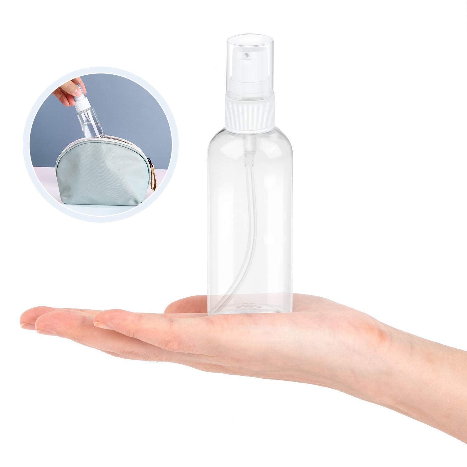 Trendbox 6 Pack Plastic Empty Bottles With Duckbill Pump Cap For Shampoo, Lotions, Liquid Body Soap, Cream (2 Oz / 60 Ml)