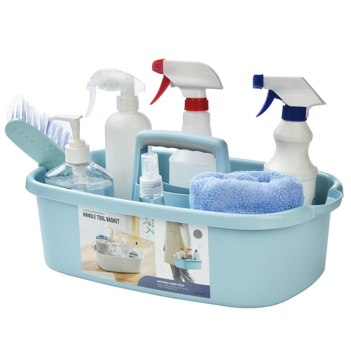 Alink Large Plastic Shower Caddy Tote, Portable Storage Caddy Basket Organizer With Handle For Dorm, Bathroom, Tool, Garden, Kit