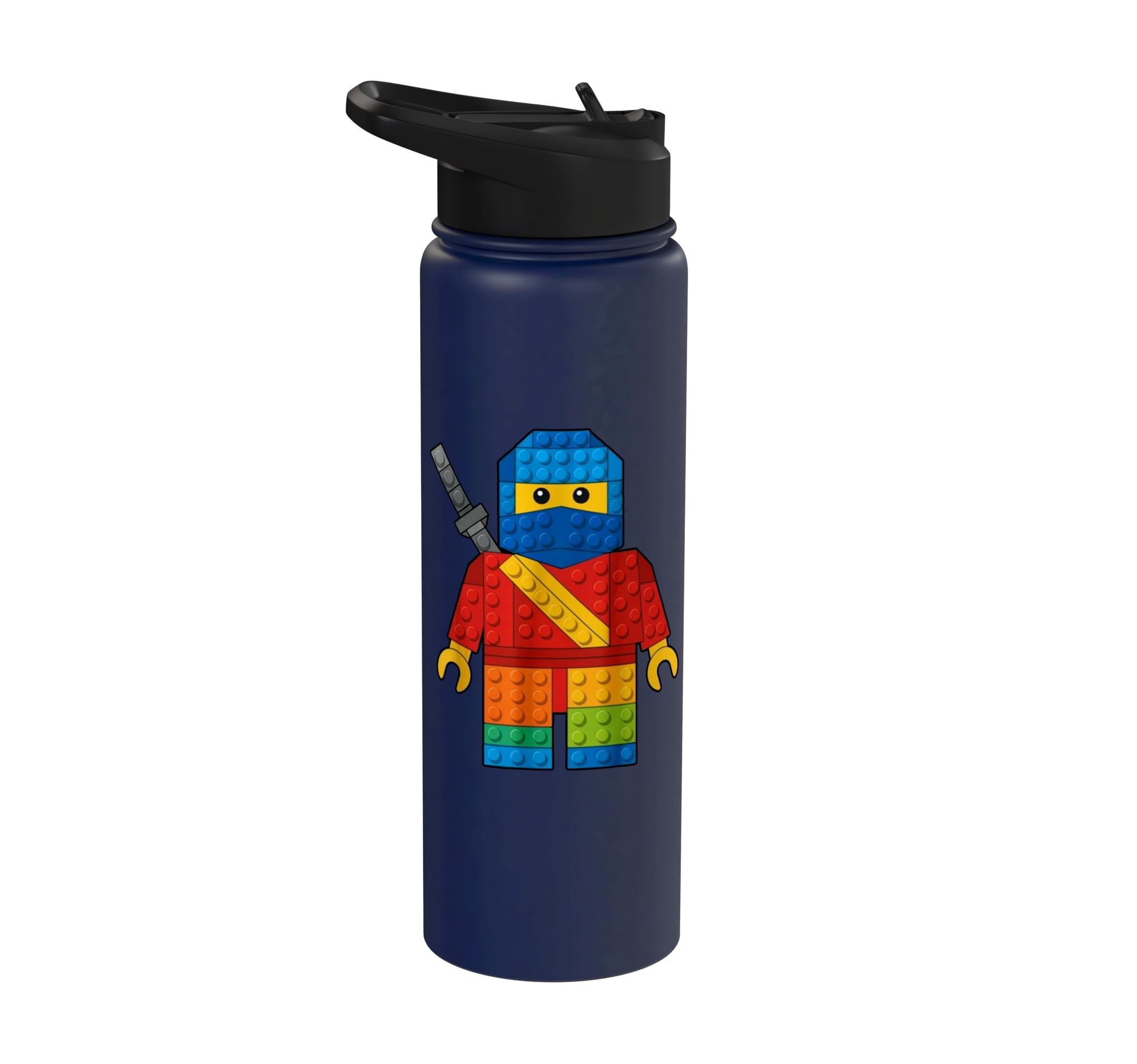 Master Builder Ninja Building Blocks Brick Builders Toys Kid Stainless Steel Insulated Water Bottle