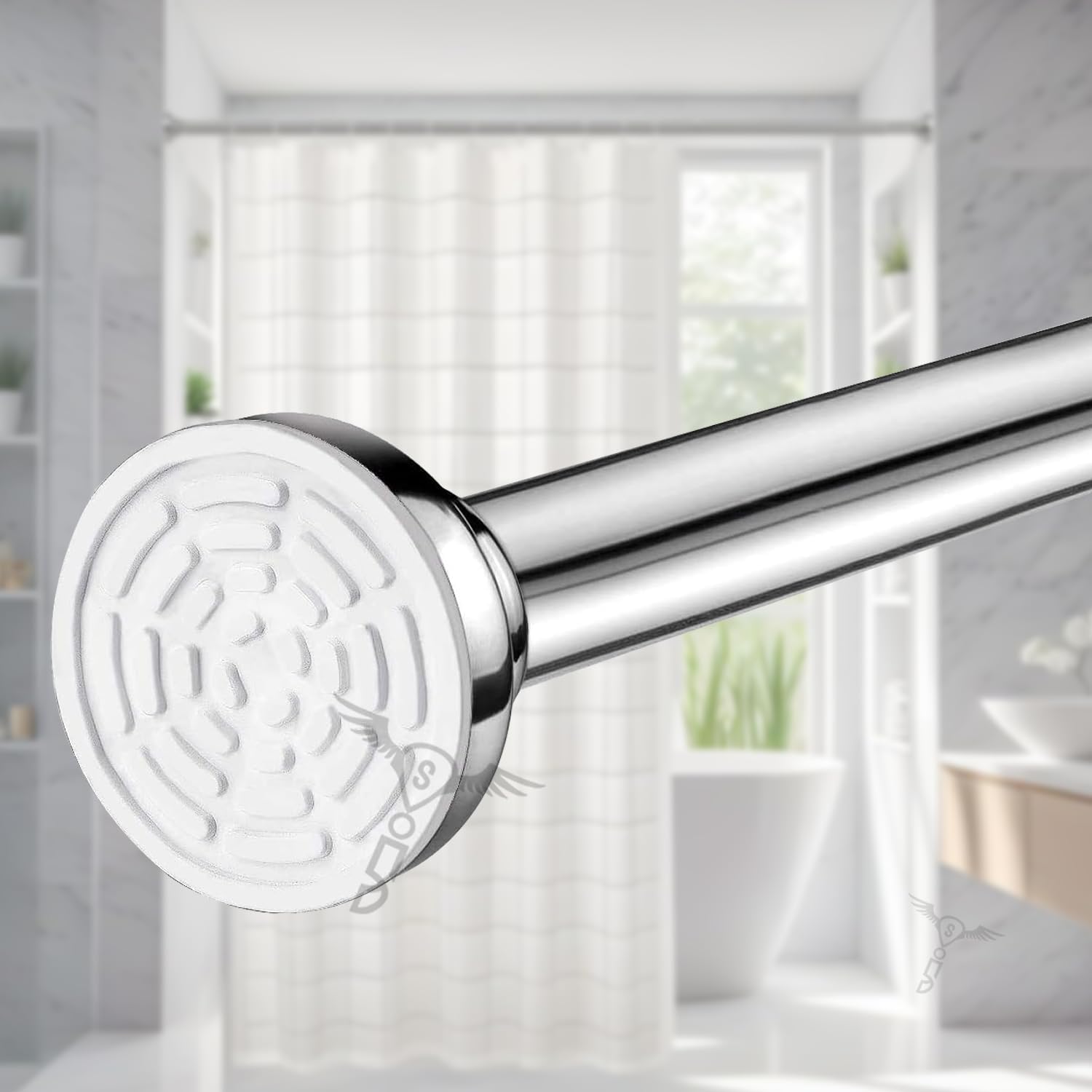 Sittella (85Cm To 140Cm) Adjustable Extendable Shower Curtain Stainless Steel Tension Rod Non-Drilling Anti-Skid Spring Pull Rod