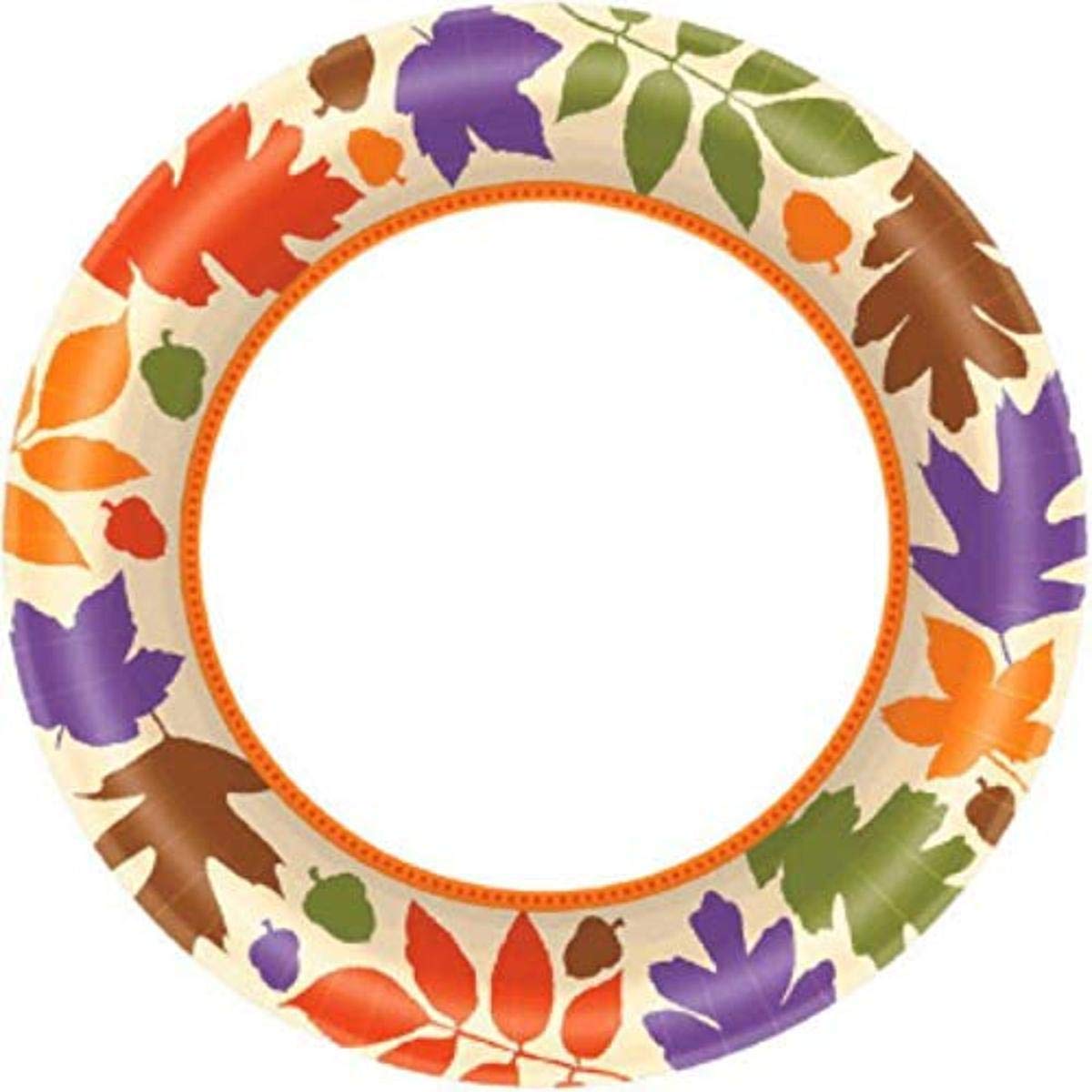 Amscan 551843 Autumn Warmth Value Plates, 6 3/4'', 40 Pcs