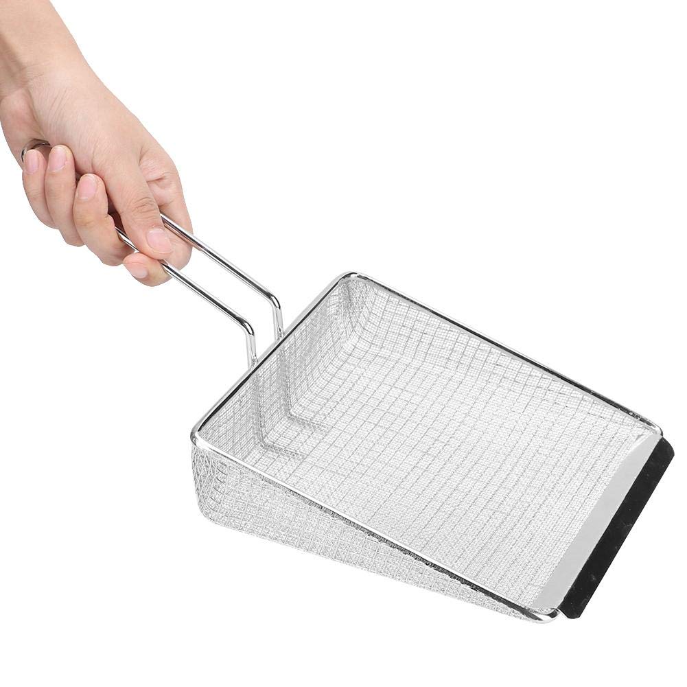Metal French Fry Scoop, Fine Mesh Skimmer Spoon Stainless Steel Fry Scooper Food Flat Scoop With Handle Kitchen Strainer Spoon F