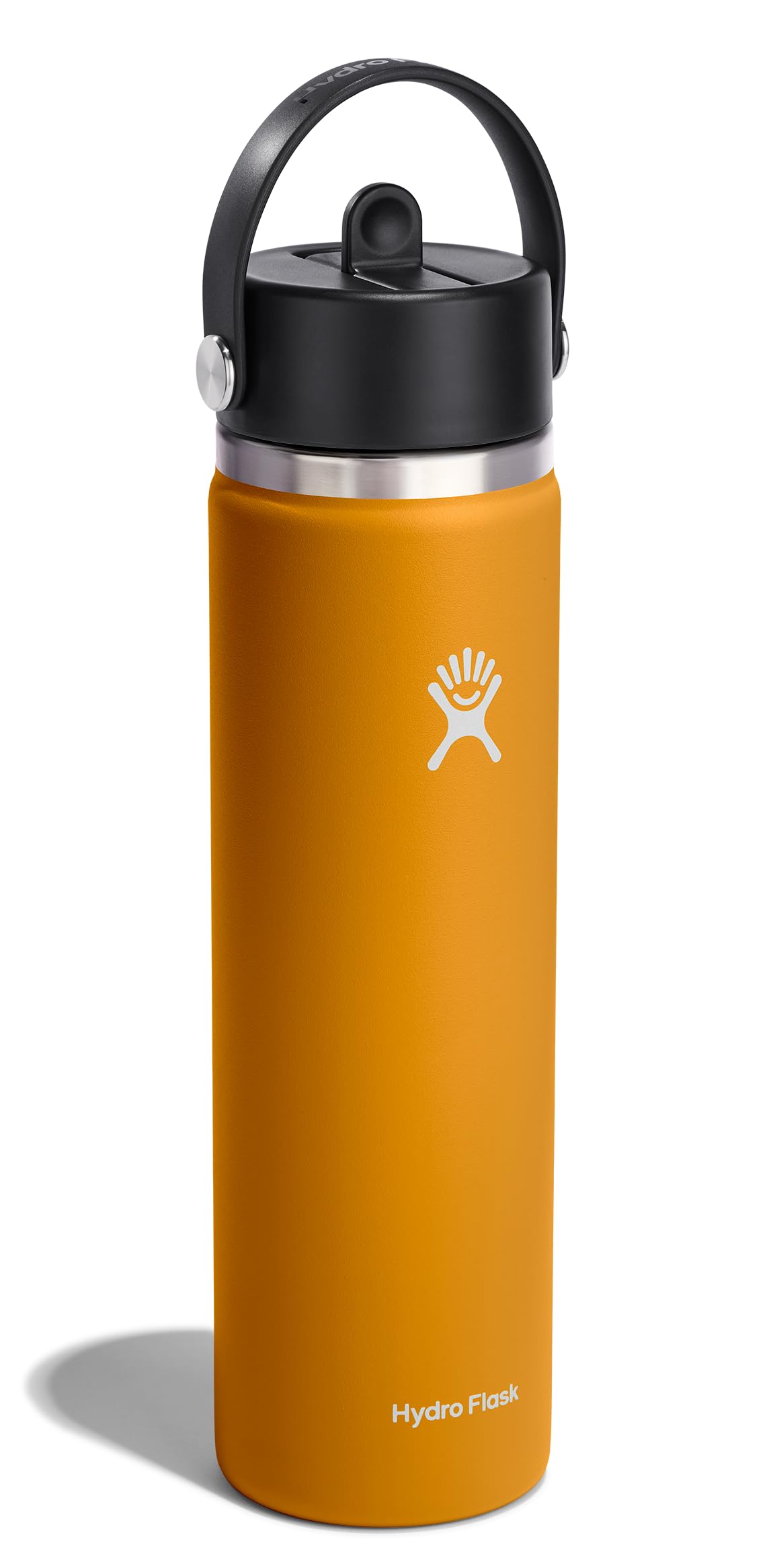 Hydro Flask Water Bottle - Insulated Stainless Steel - Wide Straw Lid, Non Spill, Leakproof in 24 Oz Fossil Brown