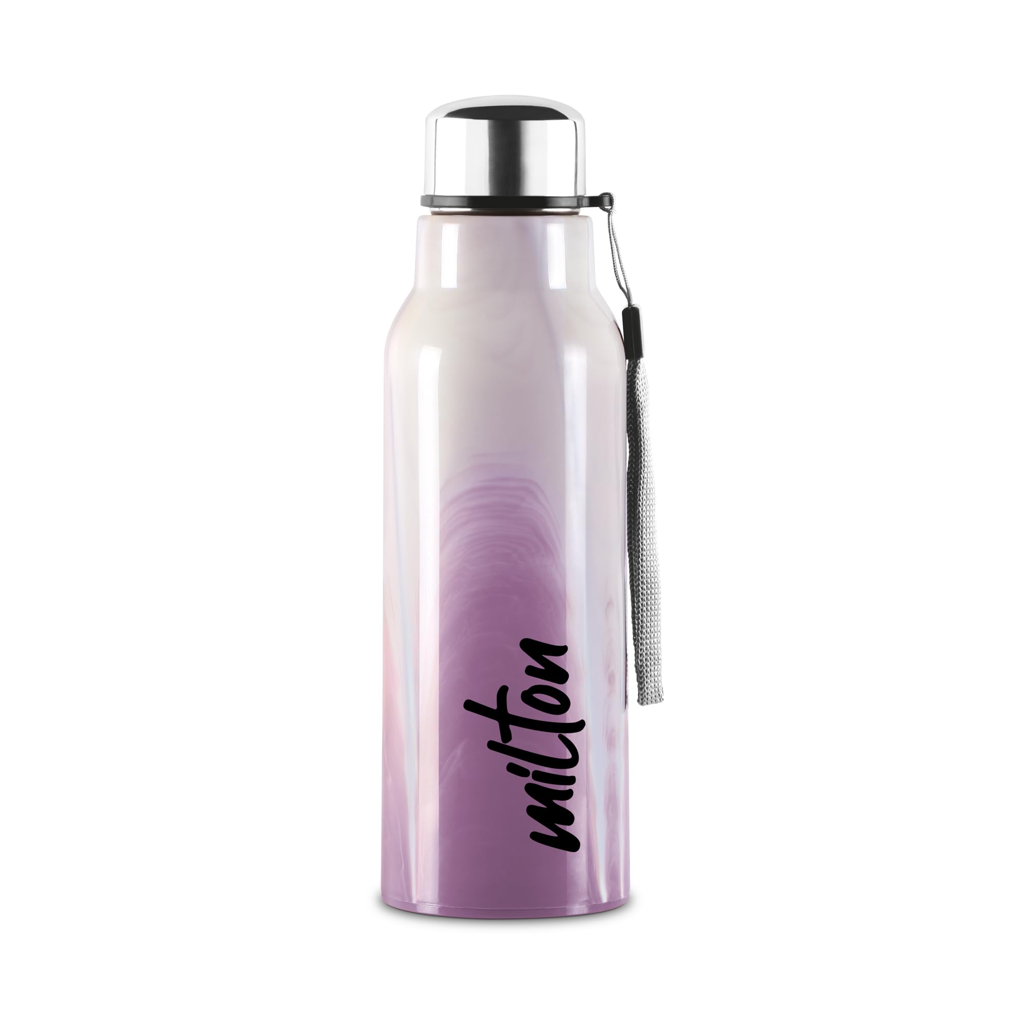 Milton Steel Marble 600 Leak Proof, Wide Mouth & Easy To Open Insulated Inner Steel Outer Plastic Water Bottle, 520 Ml, Voilet, 