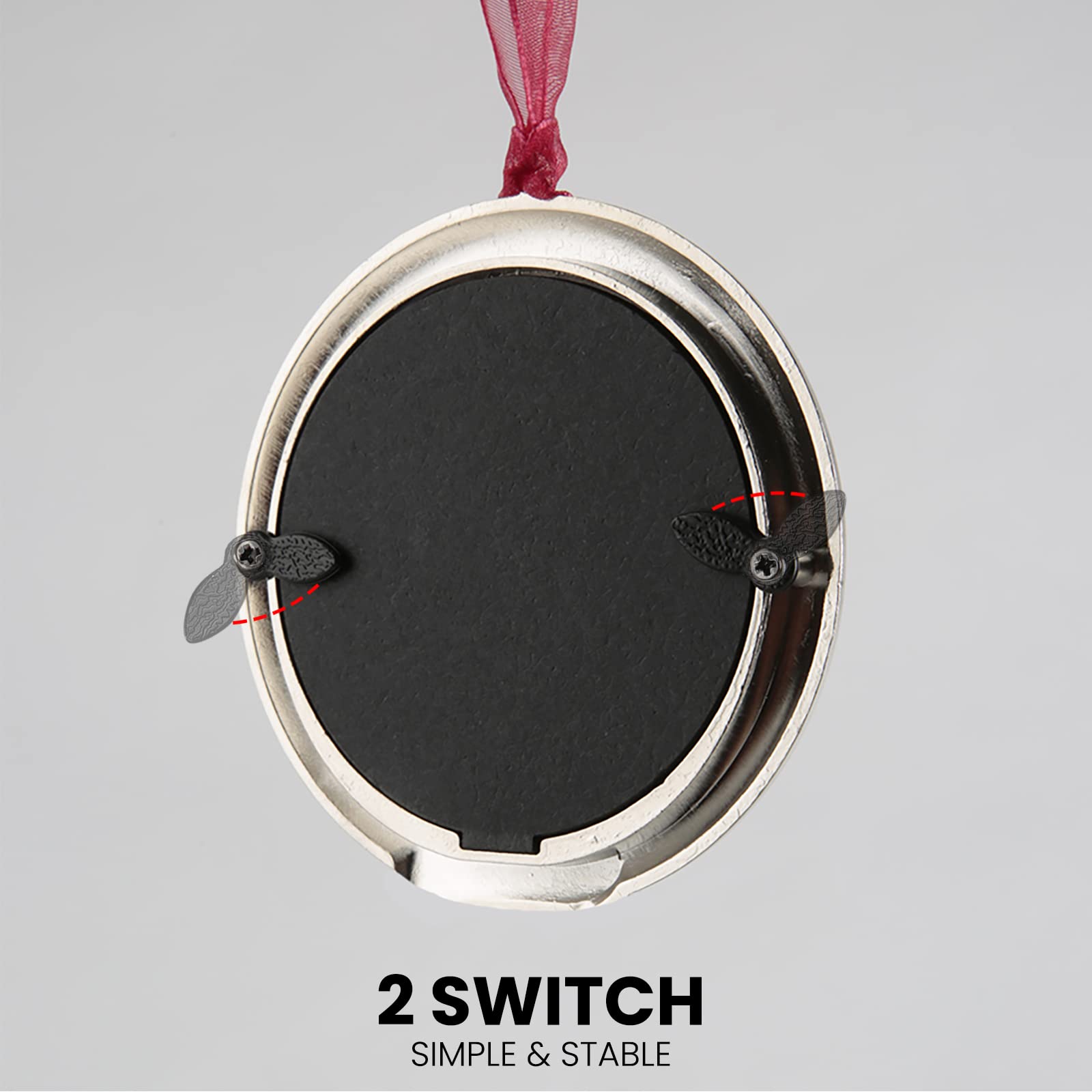 Laraine Christmas Tree Ornaments - Decorative Hanging 2025 Holiday Keepsake Gift Round Pendant with 2.5    Photo Frame Insert fo