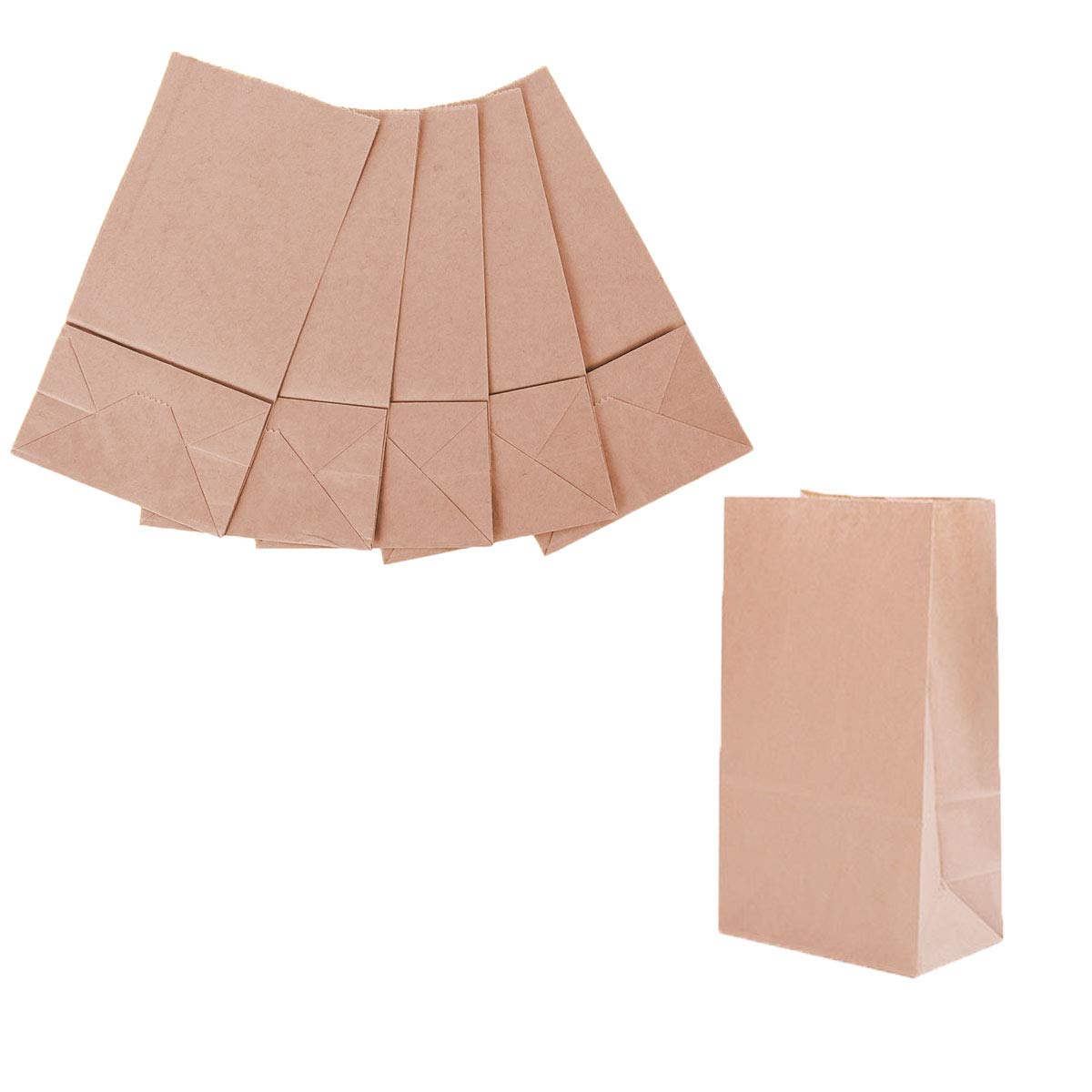 Akoak Thickening Natural Color Degradable Kraft Paper Bag,Food Packaging Paper Bags For Baking, Candy And Gift Bags,Pack Of 50,3