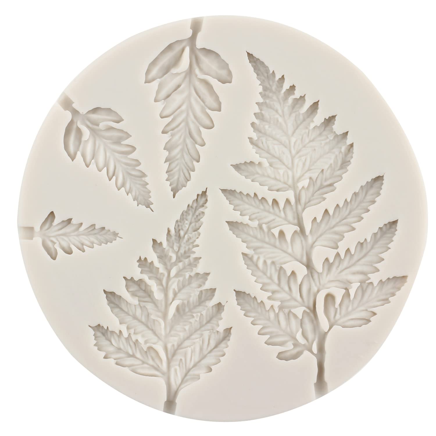 Rfghac Tree Leaf Silicone Mold Fern Leaves Fondant Molds Fern Mold For Cake Decorating Cupcake Topper Candy Chocolate Gum Paste