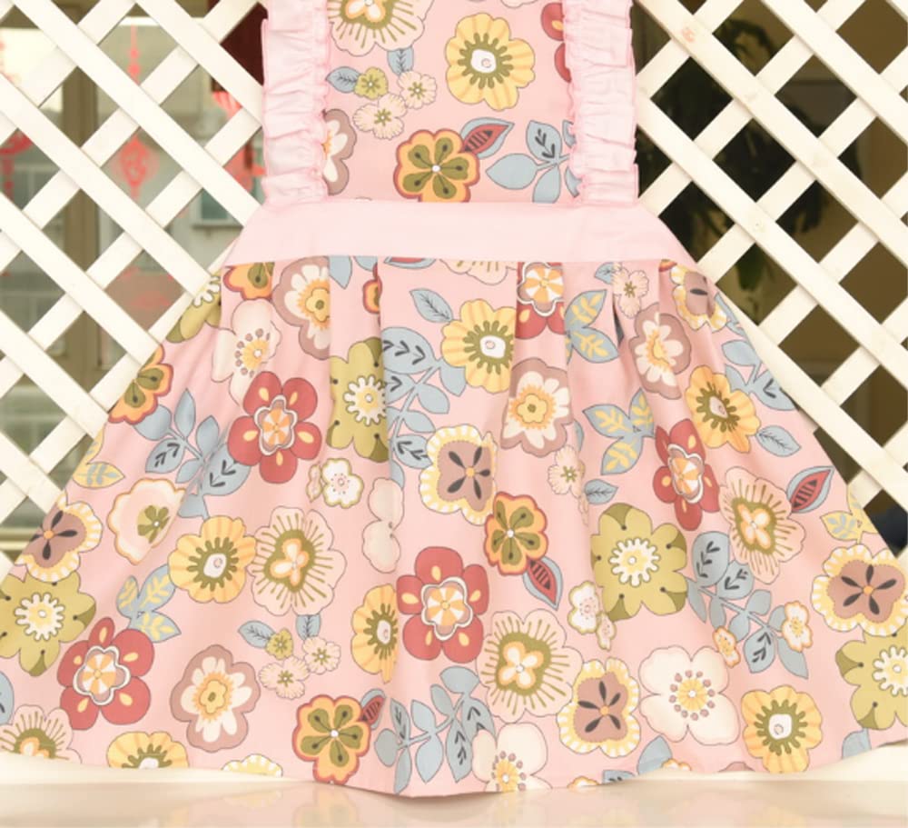 CRB Fashion Kids Cooking Baking Apron | Toddler  Little Girls  Cute Kitchen Chef Aprons (6 to 8 Years Old  Leaves)
