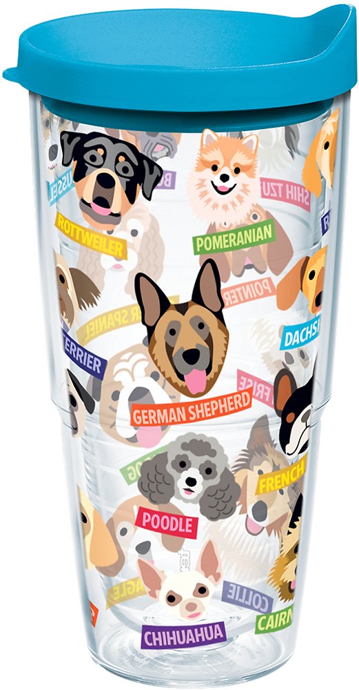 Tervis Flat Art Dogs Made In Usa Double Walled Insulated Tumbler Travel Cup Keeps Drinks Cold & Hot, 24Oz, Classic