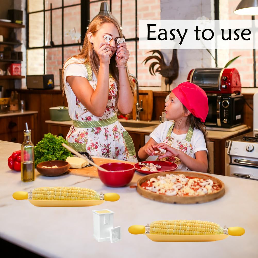 Corn Dishes And Corn Holders Set Kits, Peouwnes Corn On The Cob Holders, Corn Cob Holders Skewers Bbq Twin Prong Holders, Includ