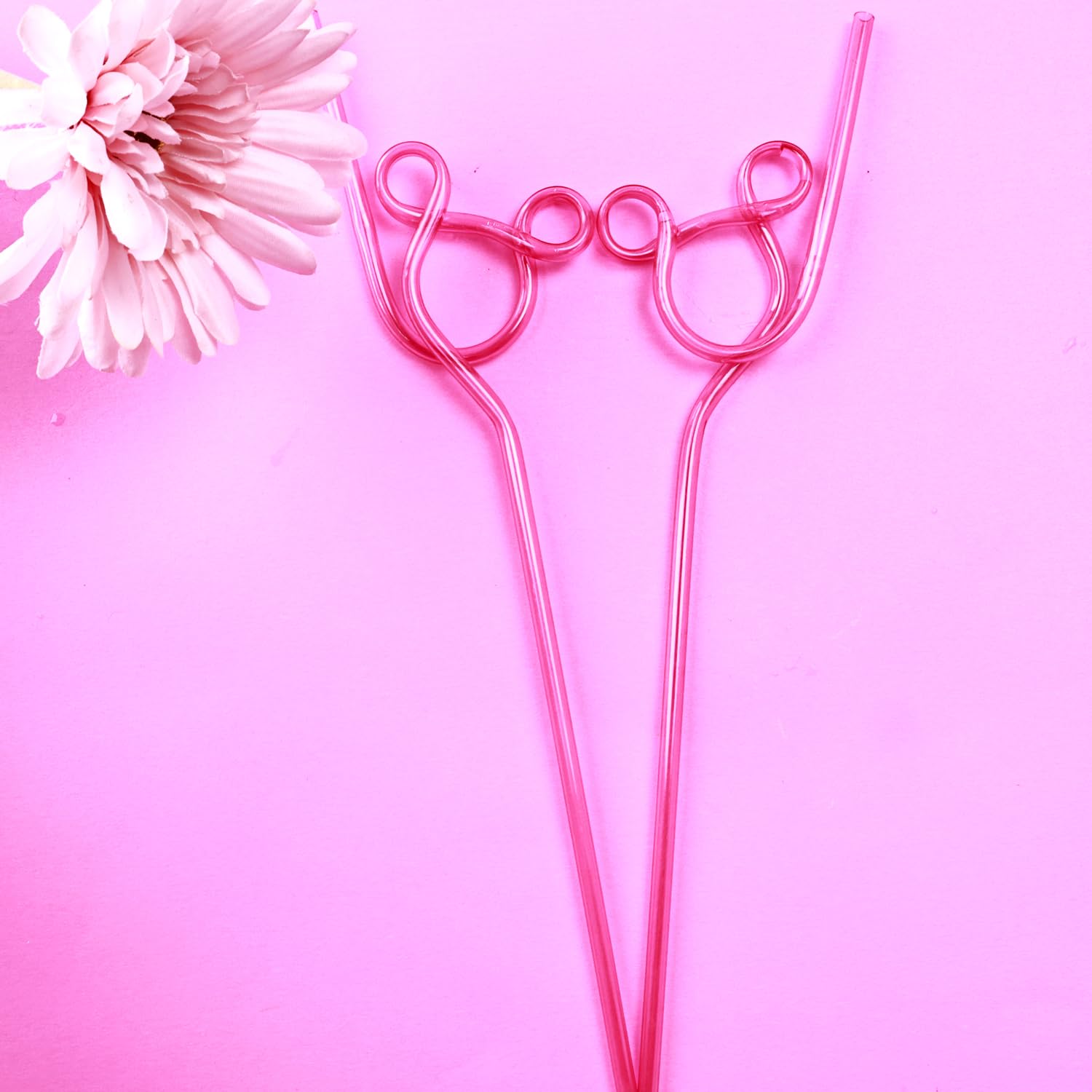 24 Pcs Crazy Straws, Reusable Plastic Loop Curly Fun Straws For Classroom Activities, Valentines Day Gift, Christmas Birthday Pa