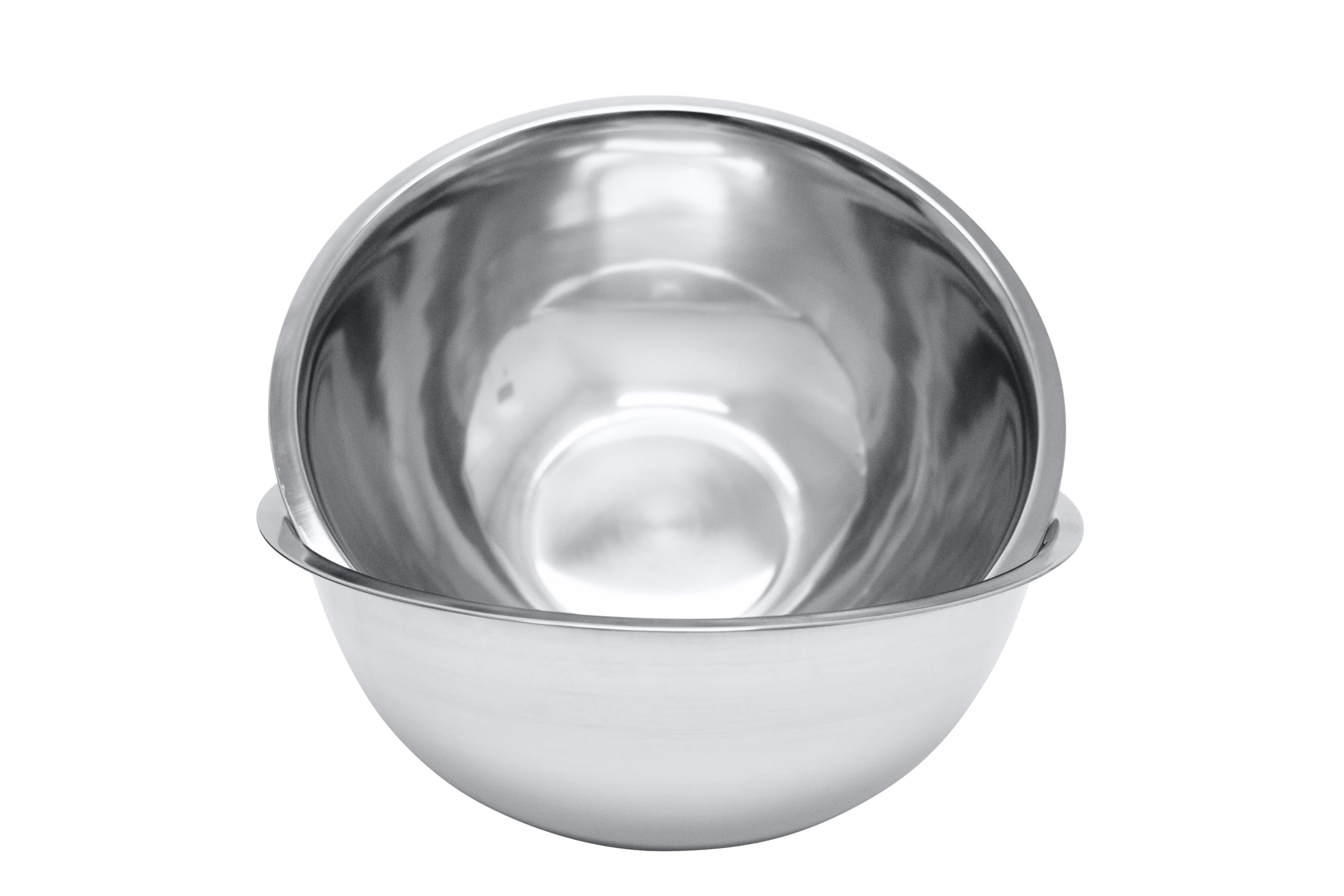 Great Credentials 8 Quart, Set of 2, Mixing Bowls, Stainless Steel, Professional Chef, Commercial Kitchen, 13.25 Inches Diameter