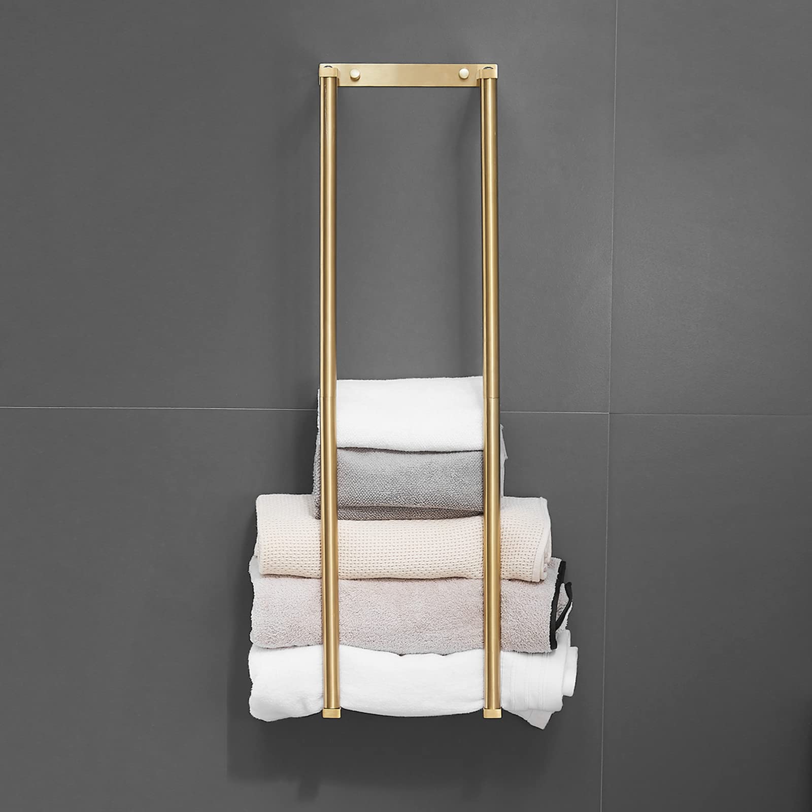 Towel Racks For Bathroom, Newrain Rolled Towel Storage Wall Mounted Bath Towel Holder For Folded Large Towel Washcloths, Bathroo