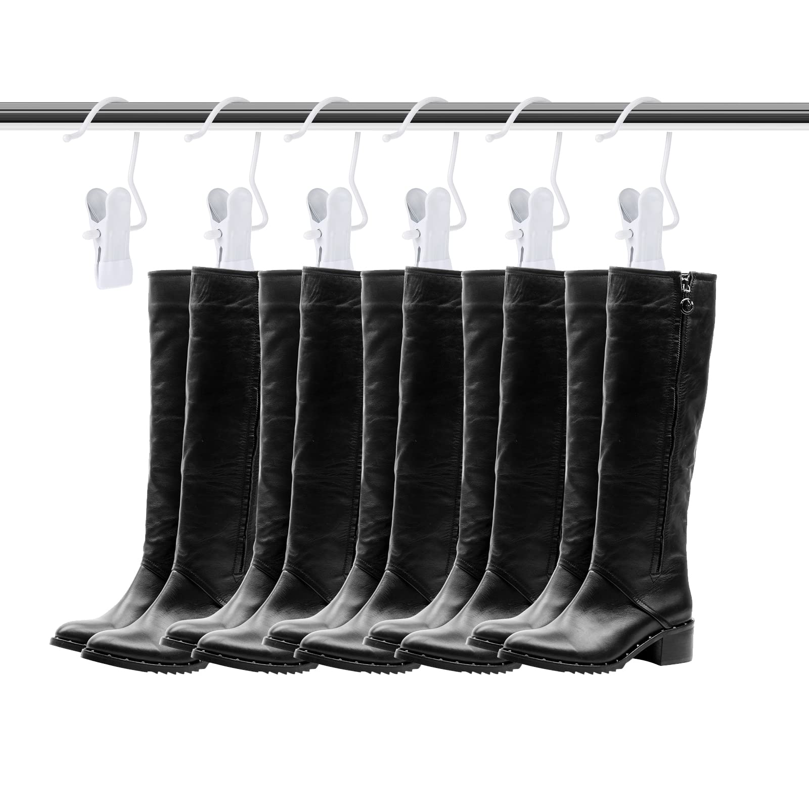 Boot Hanger For Closet, Laundry Hooks With Clips, Boot Holder, Hanging Clips, Portable Multifunctional Hangers Single Clip Space