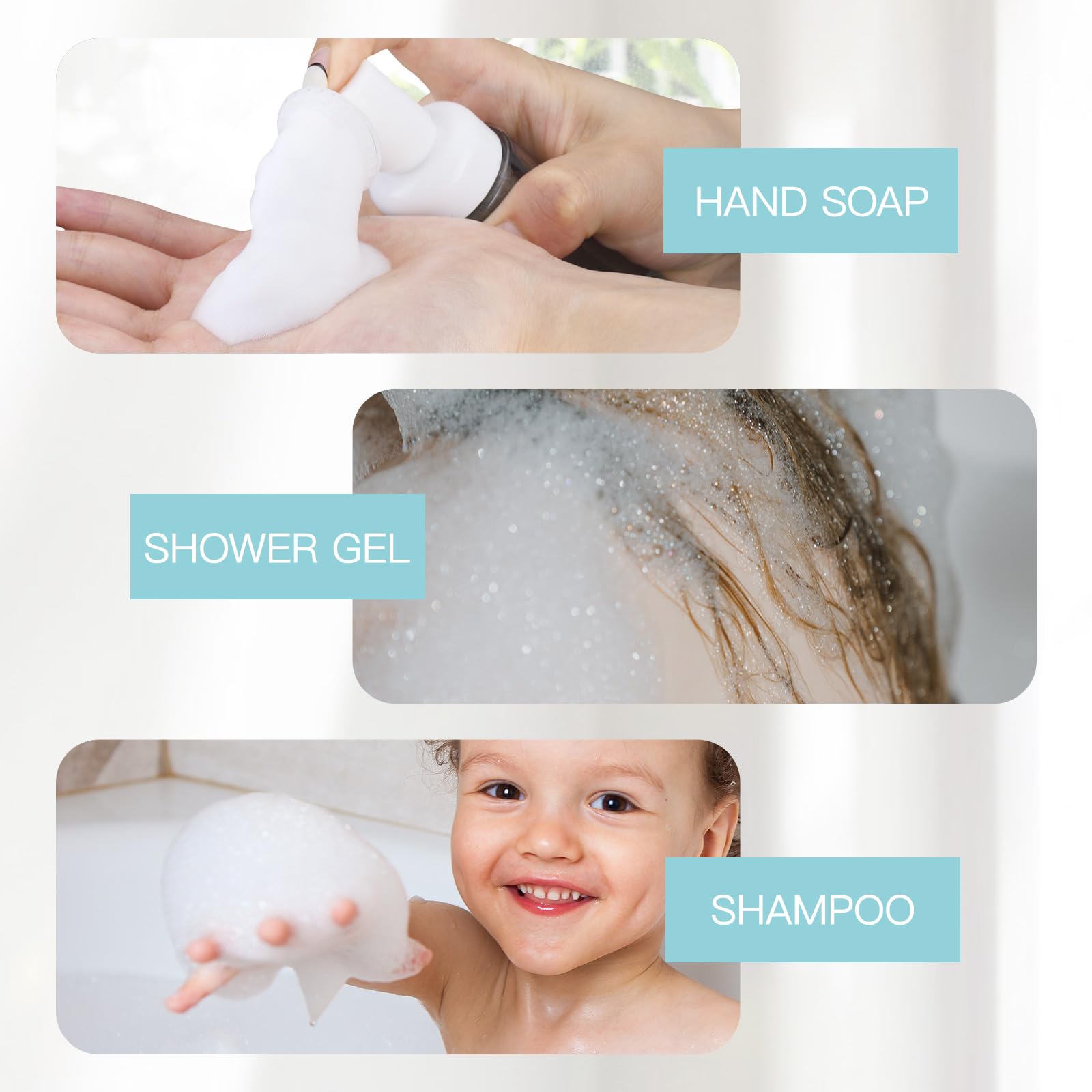 Owlyee 2Oz Foam Bottle (3Pcs) With Brush, Empty Foaming Pump Dispenser For Hand Soap, Lash Cleanser, Shampoo To Travel (60Ml, Gr