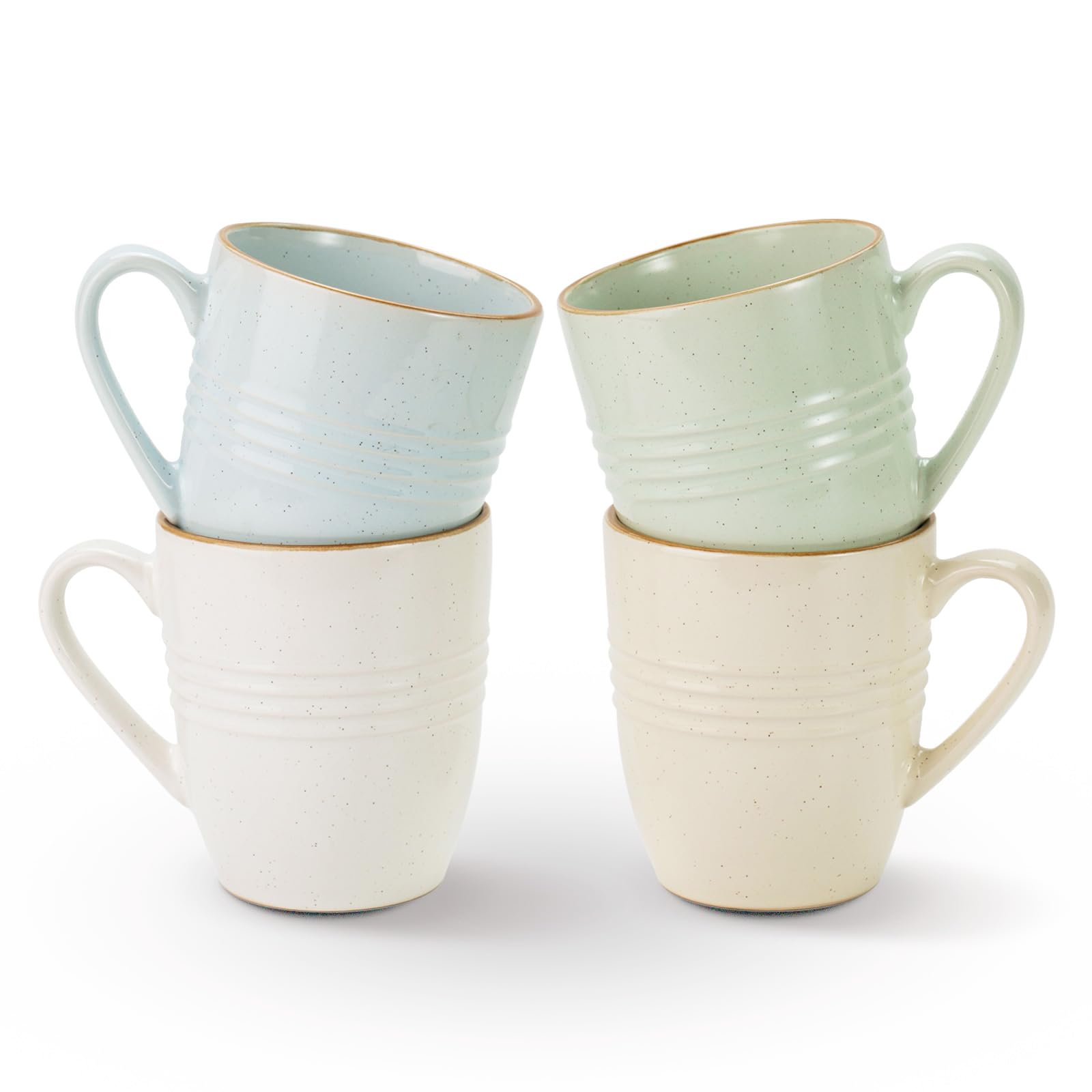famiware Jupiter Coffee Mugs Set of 4, 13oz Coffee Mug Cups with Handle