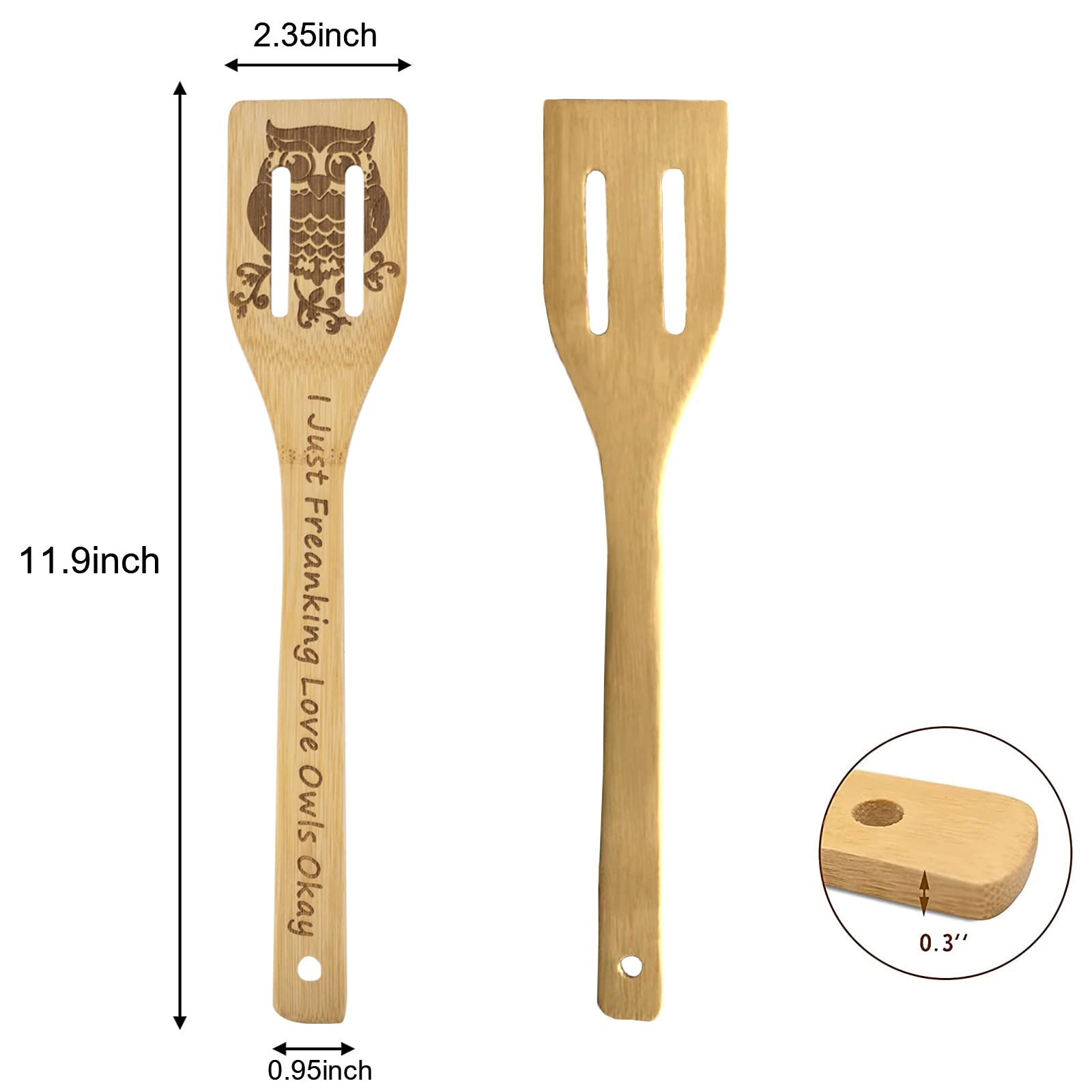 5Pcs Owl Wooden Cooking Spoons,Owl Gifts,Owl Kitchen Gifts,Owl Gift,Cat Mom Gifts,Owl Decor,Owl Gifts For Owl Lovers,Owl Gifts F