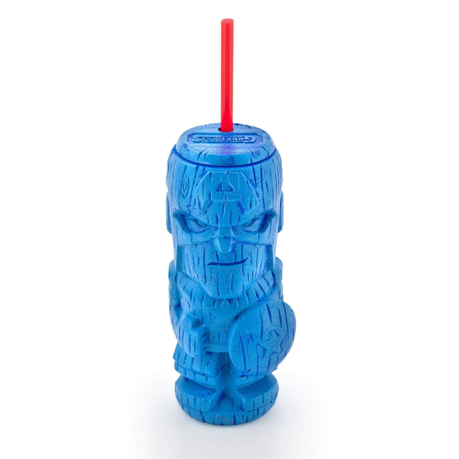 Captain America Geeki Tikis Marvel Tumbler | Official Marvel Collectible Plastic Tiki Style Cup | Holds 19 Ounces