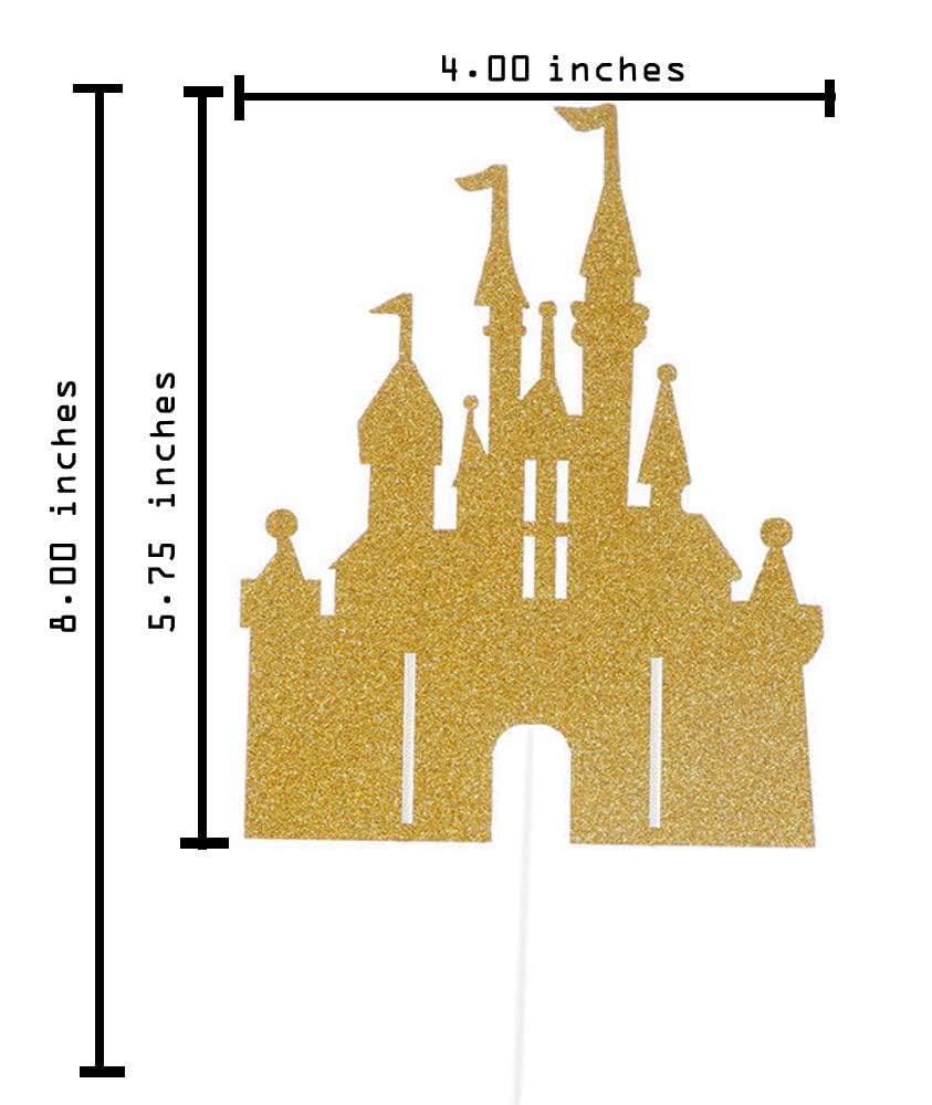 Flairs New York Happy Birthday Decorations Cake Toppers Party Props (Pack Of 1 Cake Topper, Gold Glitter Princess Castle)