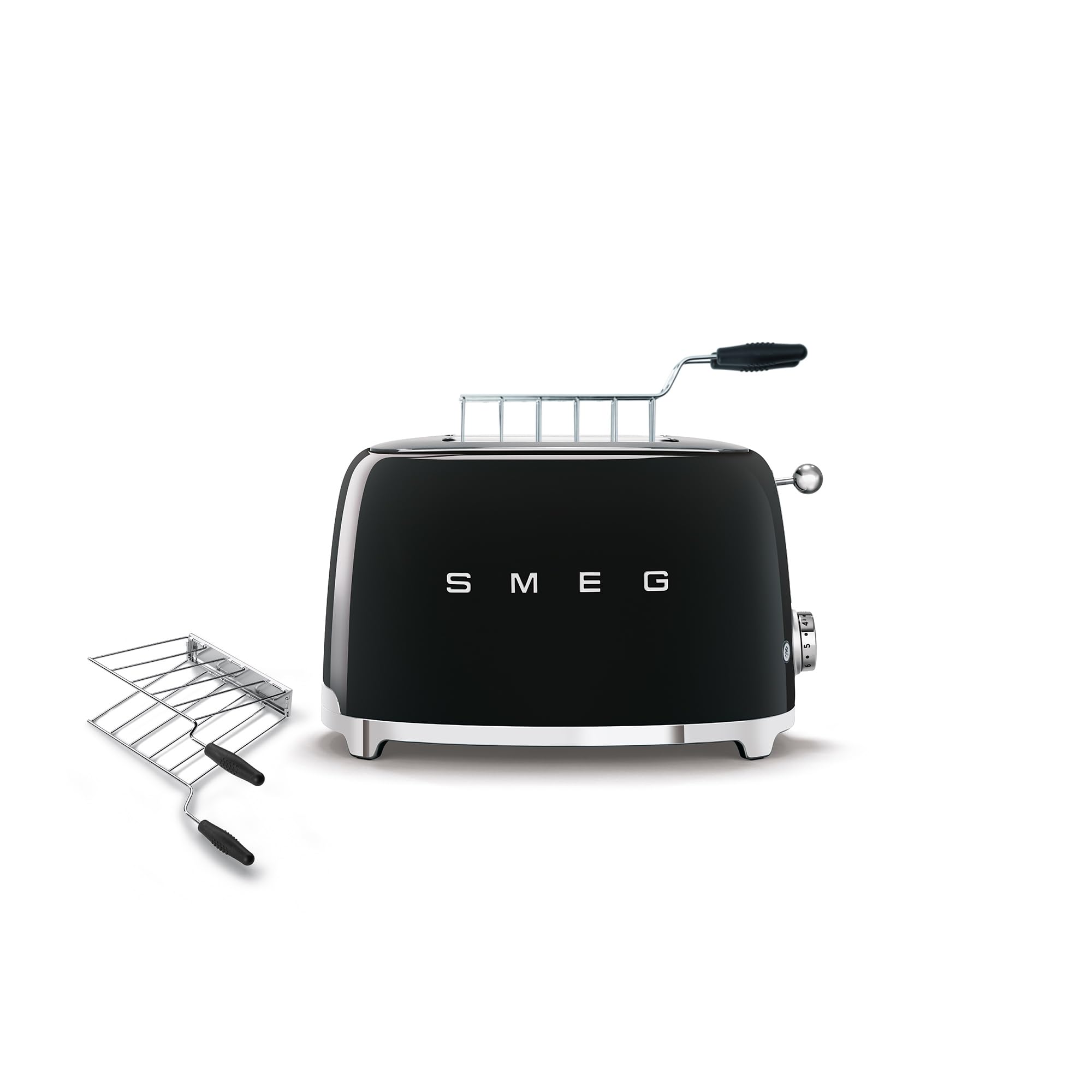 Smeg 2 Slice Toaster And Sandwich Rack Combo, Cream