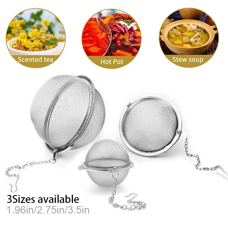 Stainless Steel Mesh Tea Ball, Extra Fine Mesh Tea Infuser For Loose Leaf Tea, Tea Strainers Tea Infuser Strainer Filters For Te
