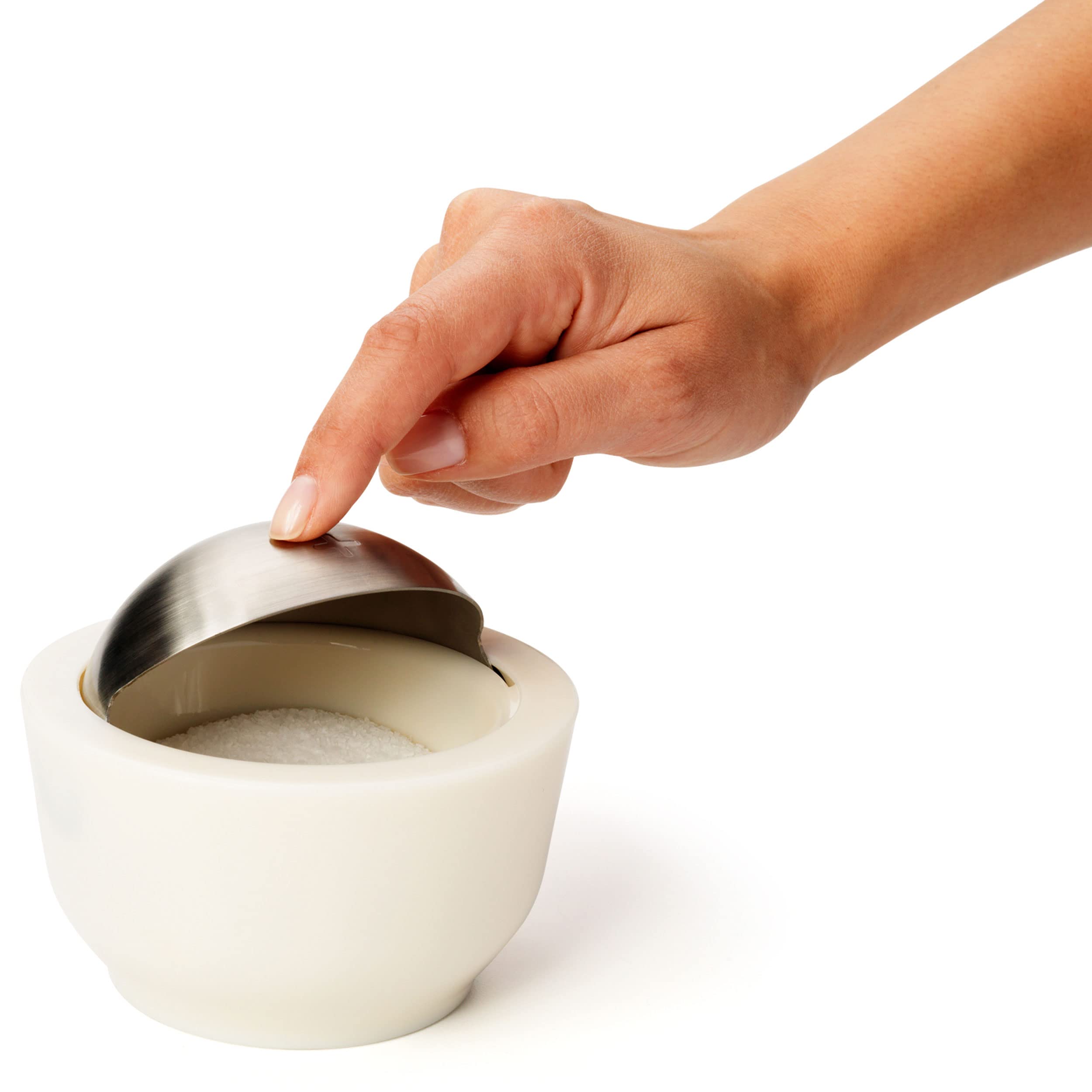 Chef'n 101-738-237 Dash Salt & Sugar Cellar with Flip Top Cover  3 7/8-inches by 4 1/4-inches  White