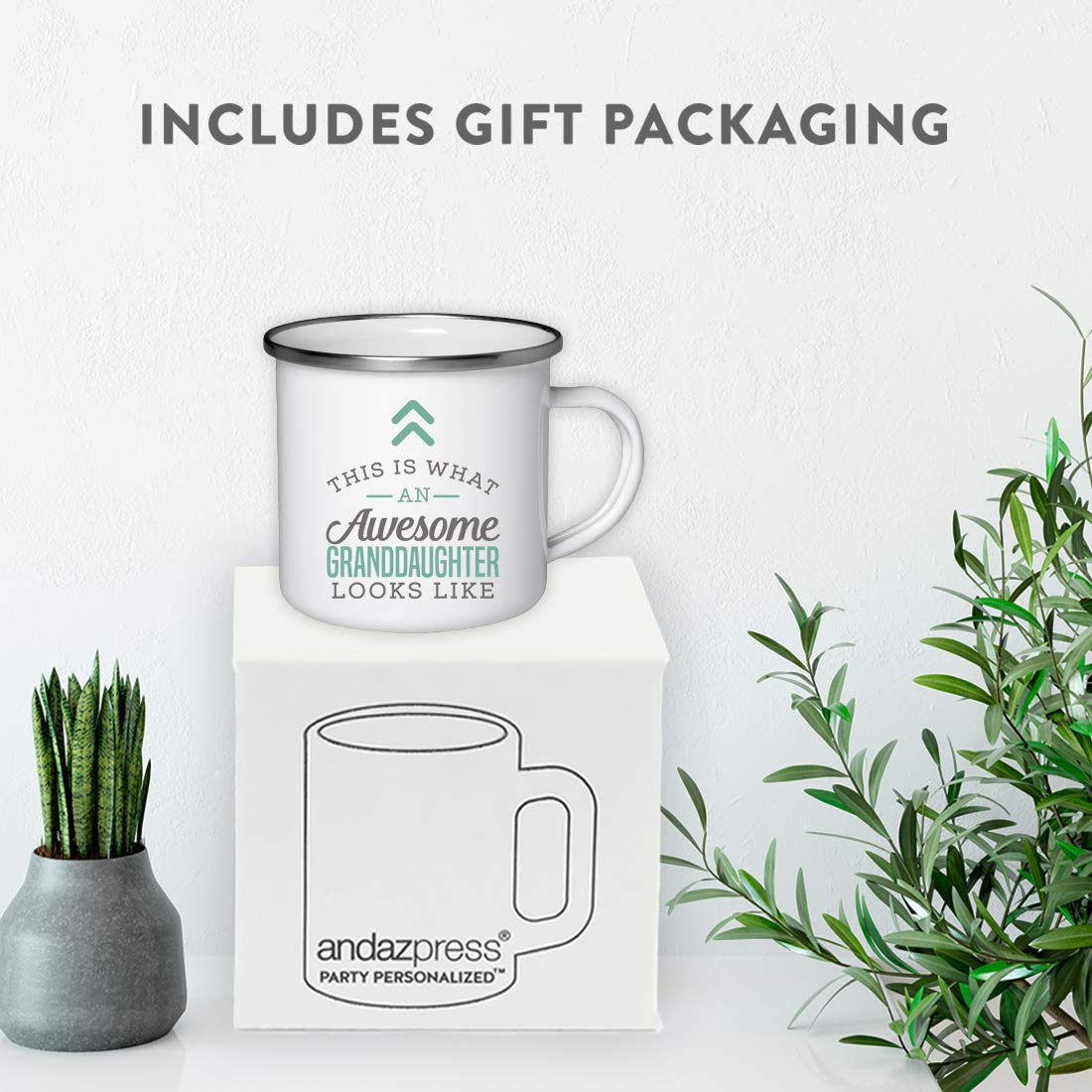 Andaz Press 11Oz. Stainless Steel Campfire Coffee Mug Gift, This Is What An Awesome Granddaughter Looks Like, 1-Pack, Birthday G