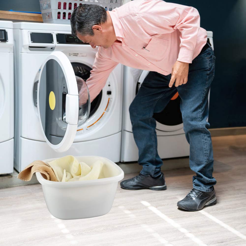 Ggbin 18 Quart Plastic Dish Pans, 13.58''X13.58''X7'', 2 Packs(White)