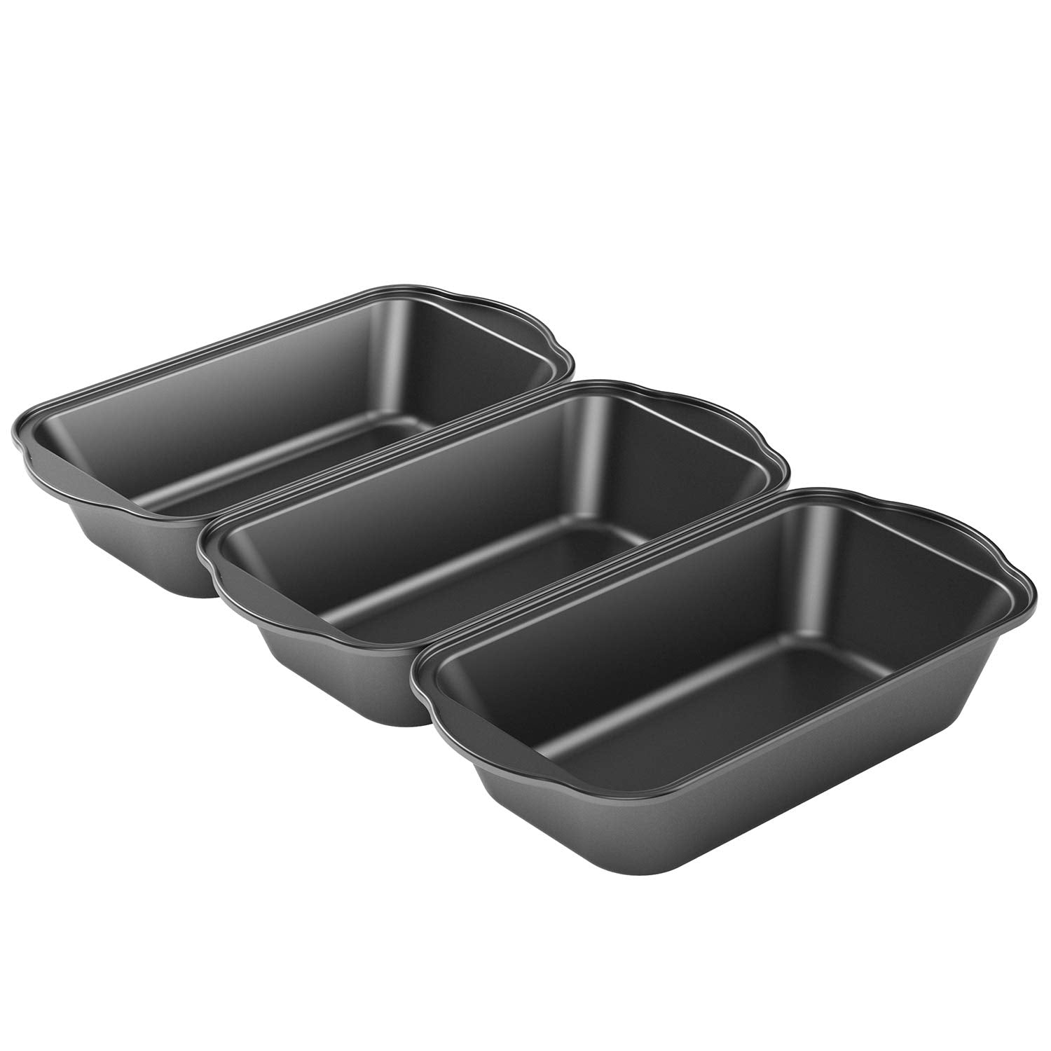 3 Pack Nonstick Carbon Steel Baking Bread Pan, Large Loaf Pan, 9 1/2'' X 5''