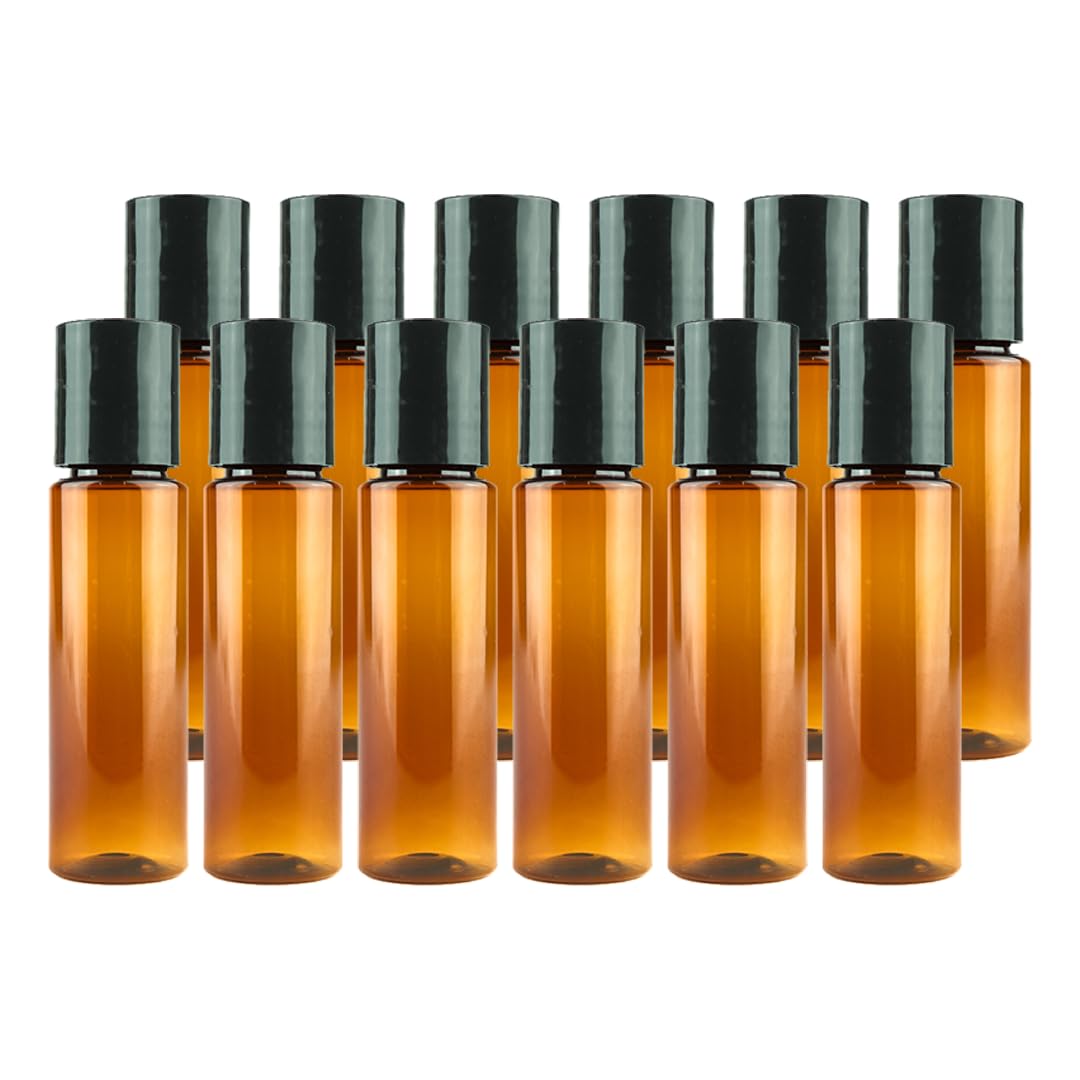 Nature Packaged Plastic Amber Bottles (Pack Of 48) - 2Oz Amber Plastic Bottle With Screw Caps; Used As Reusable Shampoo Bottles,