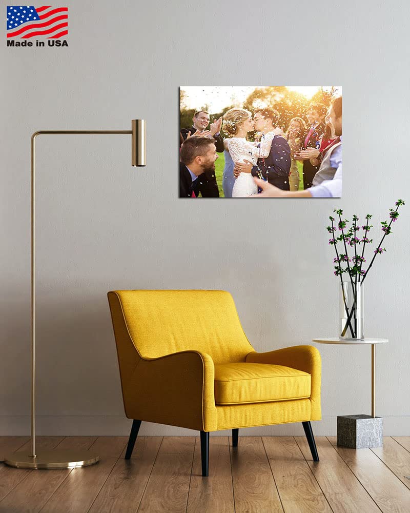 Signleader Canvas Prints With Your Wedding Photos, Personalized Canvas Wall Art, Romantic Moment Canvas Pictures Custom Wall Art