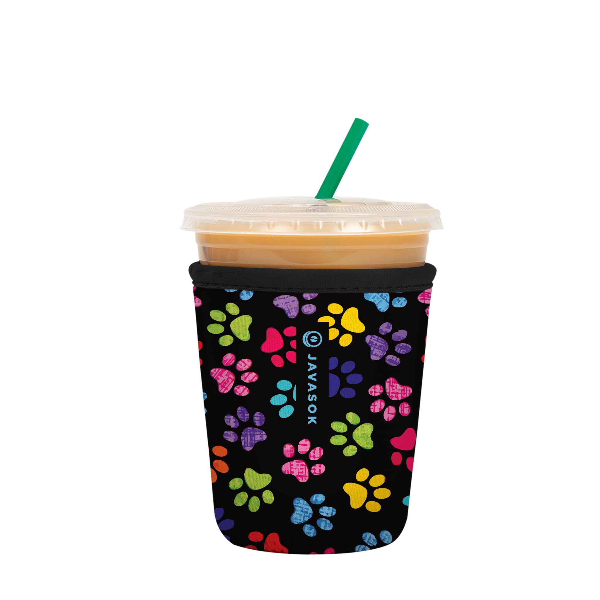 Sok It Java Sok Iced Coffee & Cold Soda Insulated Neoprene Cup Sleeve (Pawsitive Vibes, Small: 16-20oz)